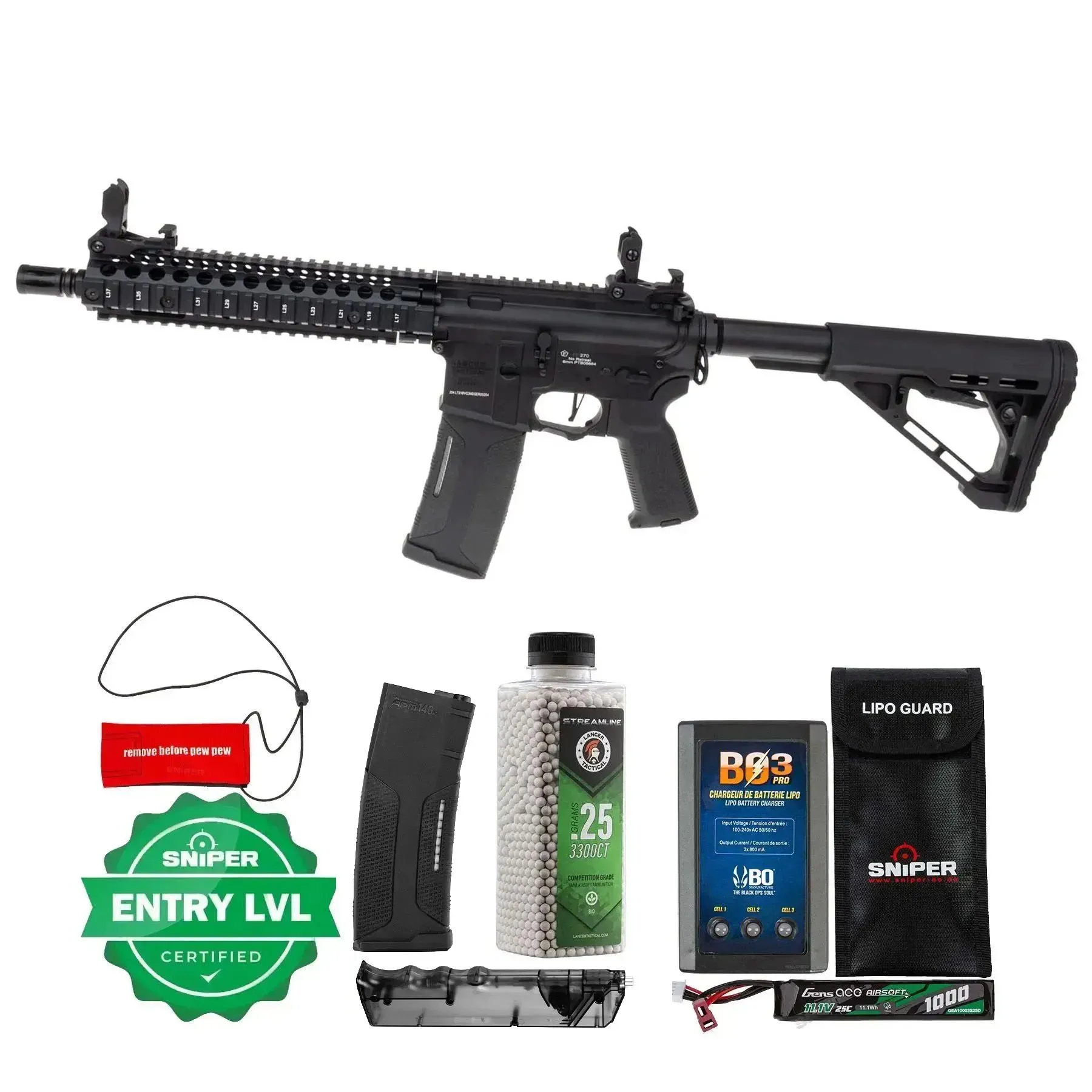 Einsteiger Set #1 - Lancer MK18 Gen3 New Version ETU Full Metal (S)AEG, Black