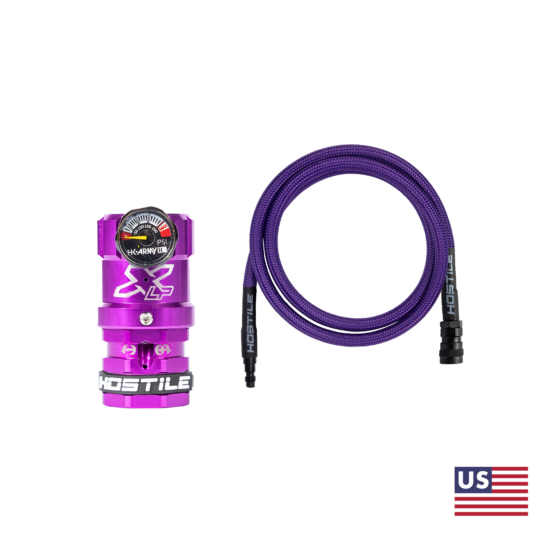 Hostile LXP Regulator Side Port w/ AWS Flex Line 42", Purple