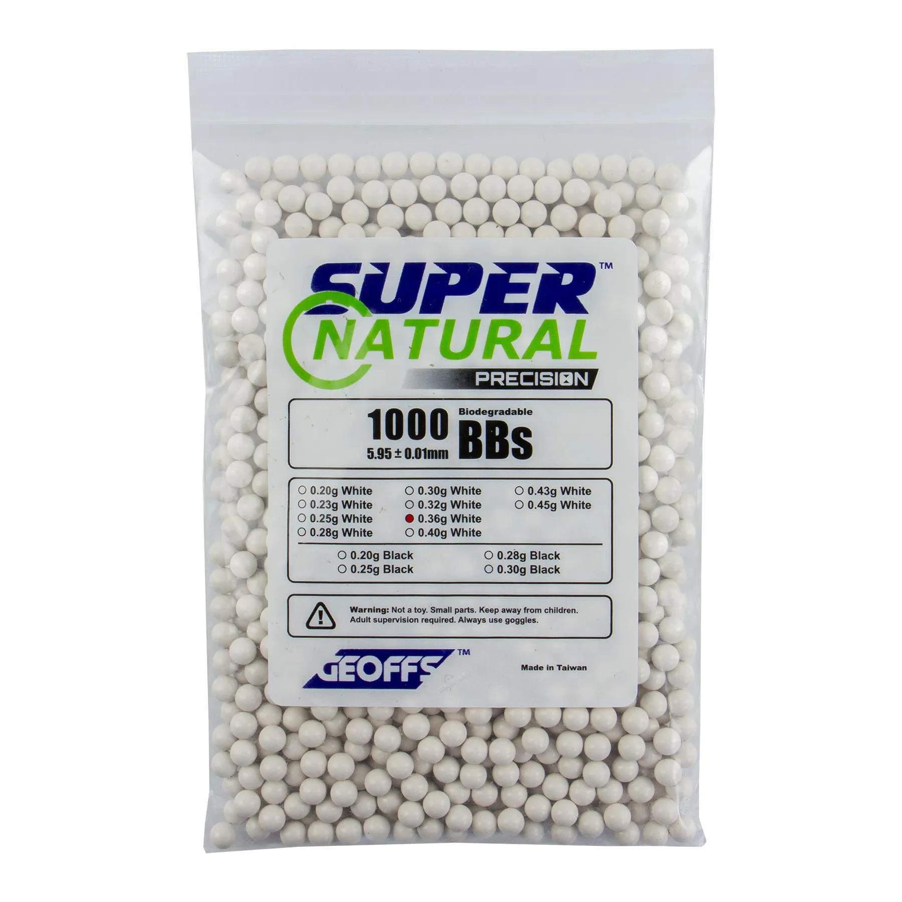 Super Natural Precision 0,36g Bio BB, 1000rds