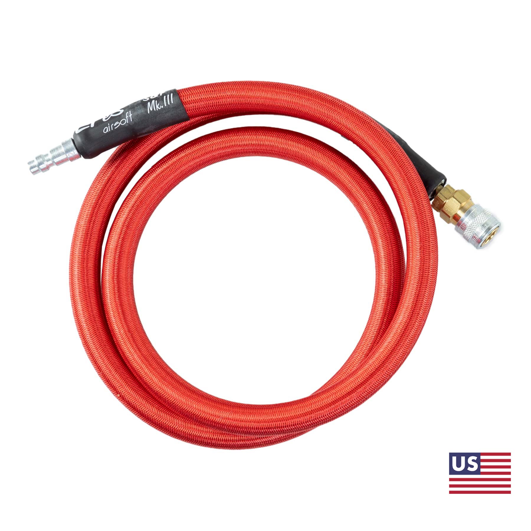 HPA S&F MK. III 100cm Braided Hose Line US, Red