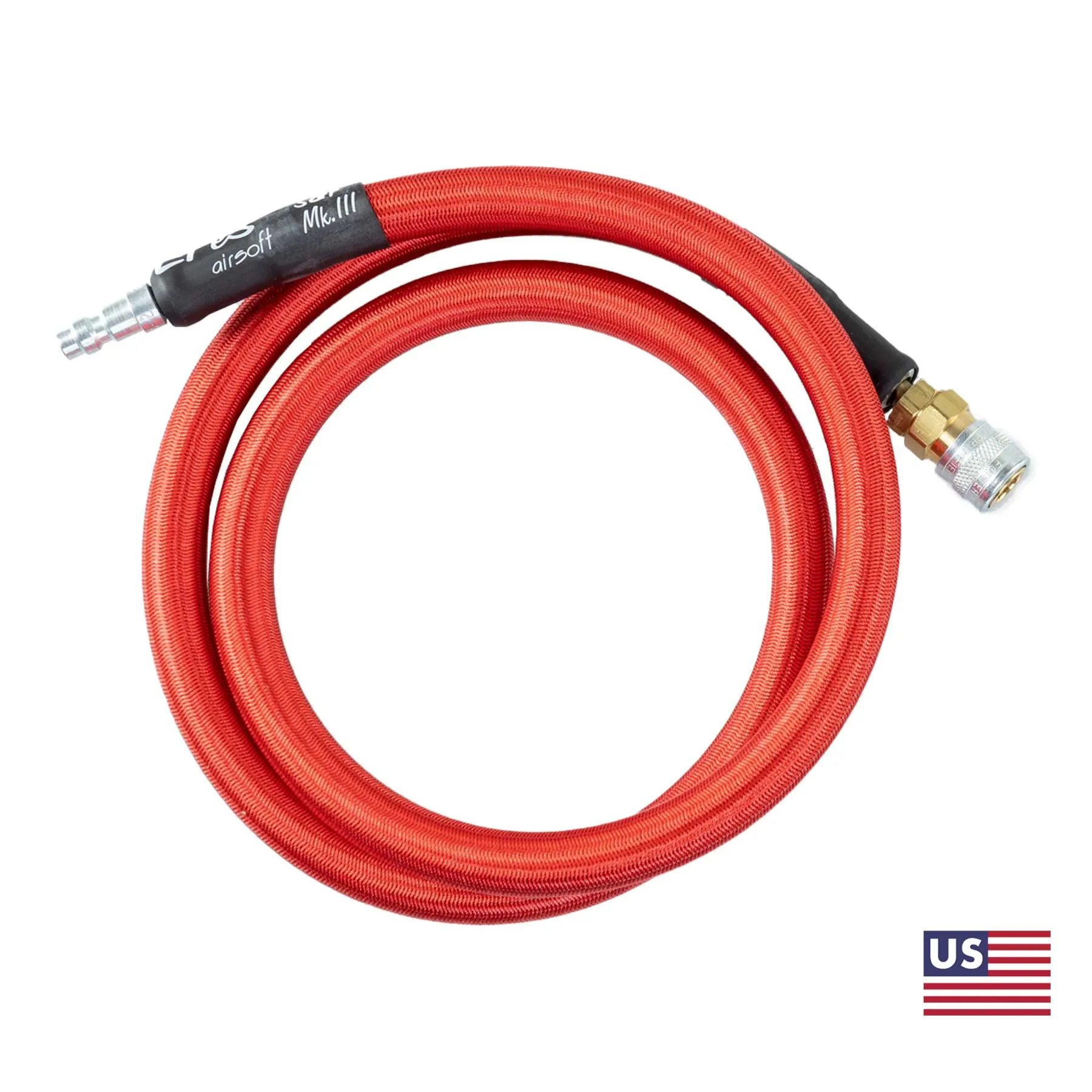 HPA S&F MK. III 100cm Braided Hose Line US, Red HPA S&F MK. III 100cm Braided Hose Line US, Red