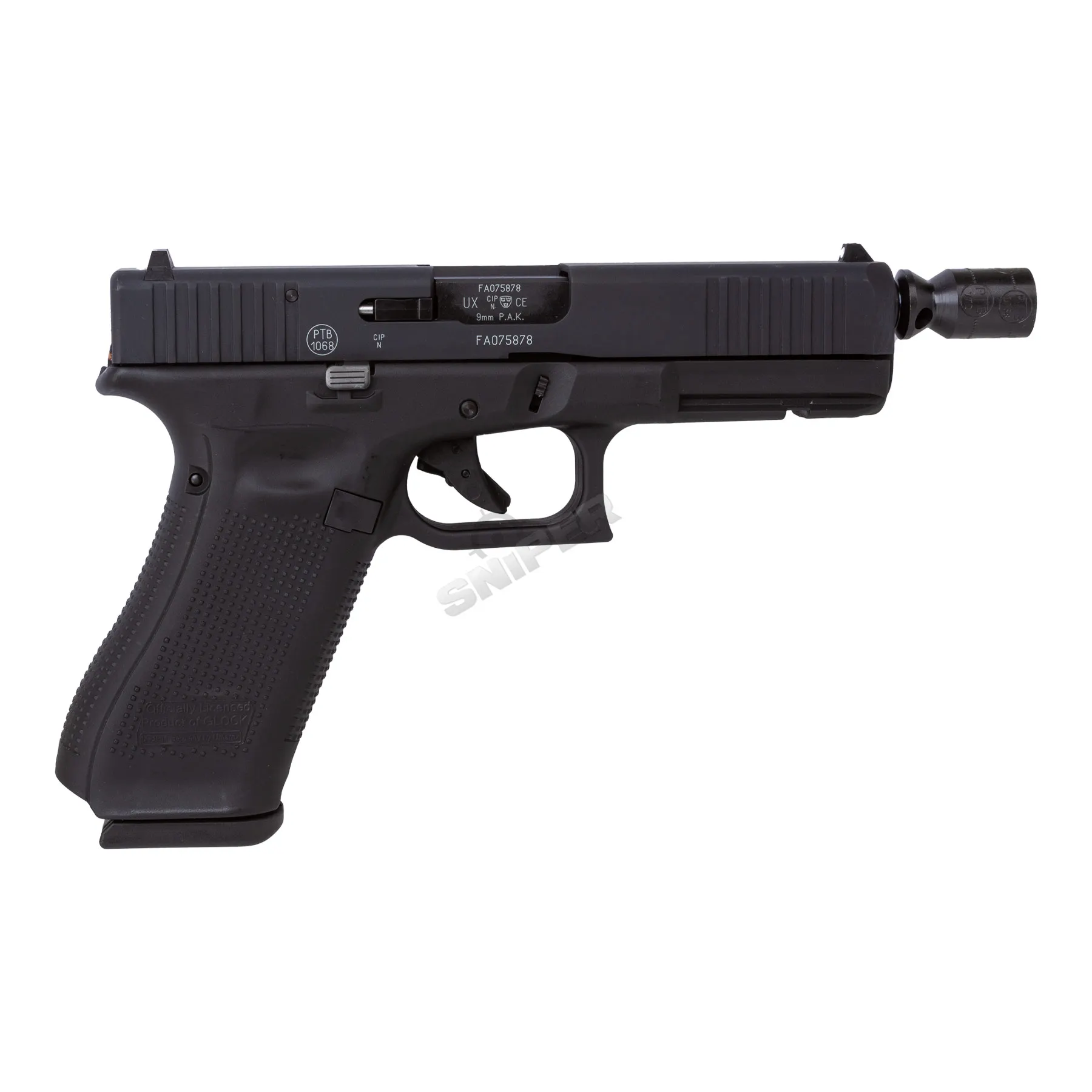 Silvester Bundle #2 Glock 17 Gen 5 9mm P.A.K Schreckschusspistole, Black