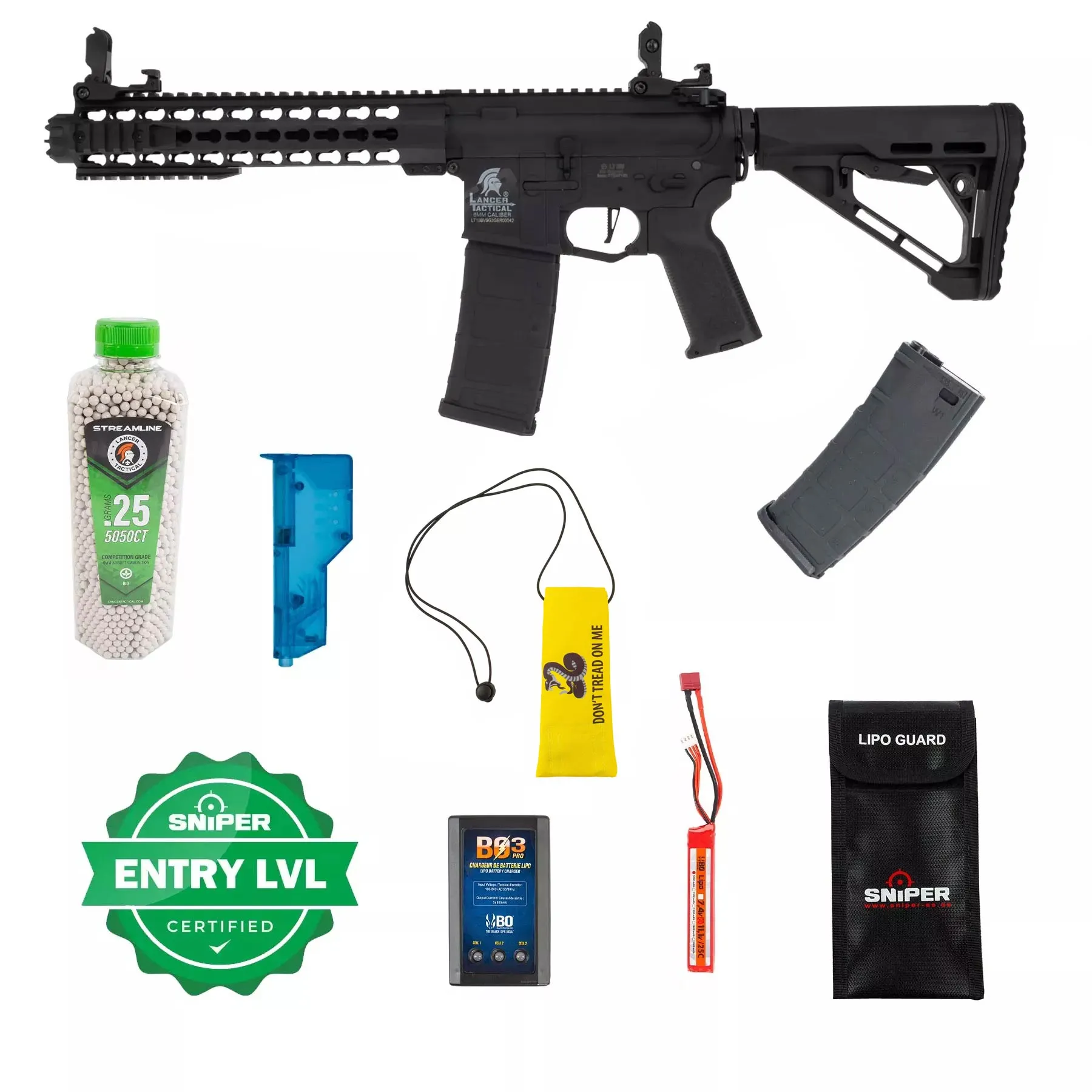 Einsteiger Set #1 - Lancer LT-19 Keymod Gen 3 (S)AEG, Black Einsteiger Set #1 - Lancer LT-19 Keymod Gen 3 (S)AEG, Black