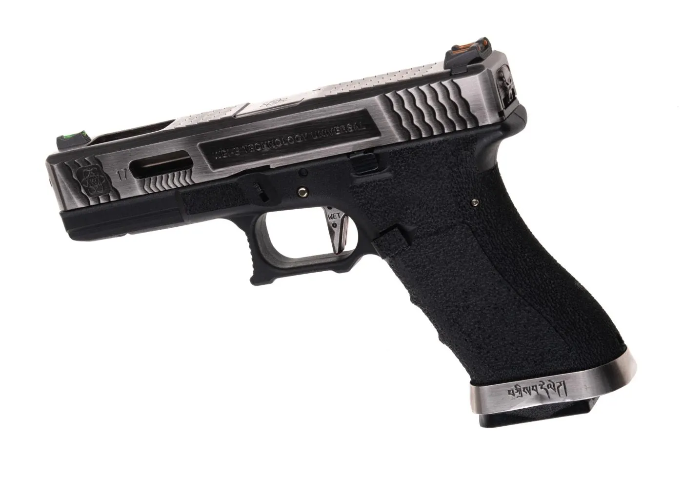 WE Force 07 Silver Barrel Meta-Slidel GBB Softair, Black