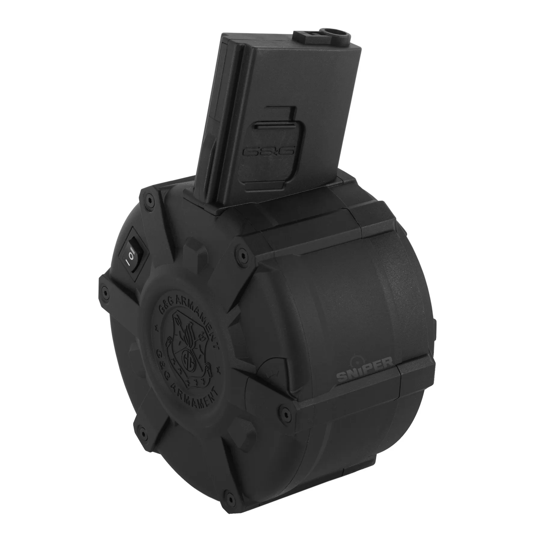 Drum Mag M4 Auto-Winding 2300rds, Black Drum Mag M4 Auto-Winding 2300rds, Black