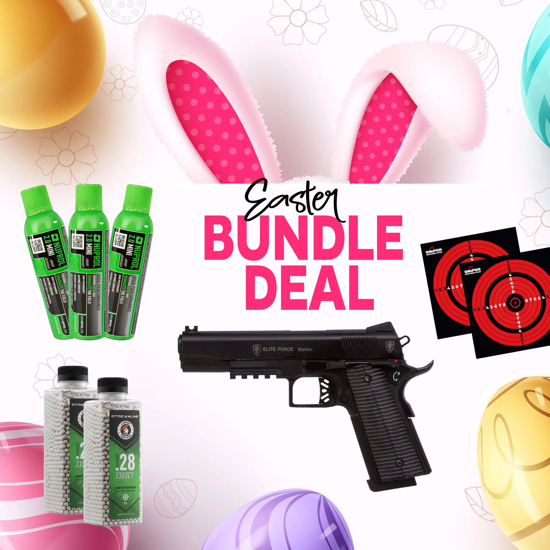Easter Bundle - Elite Force BlaMer GBB Softair Pistole, Black