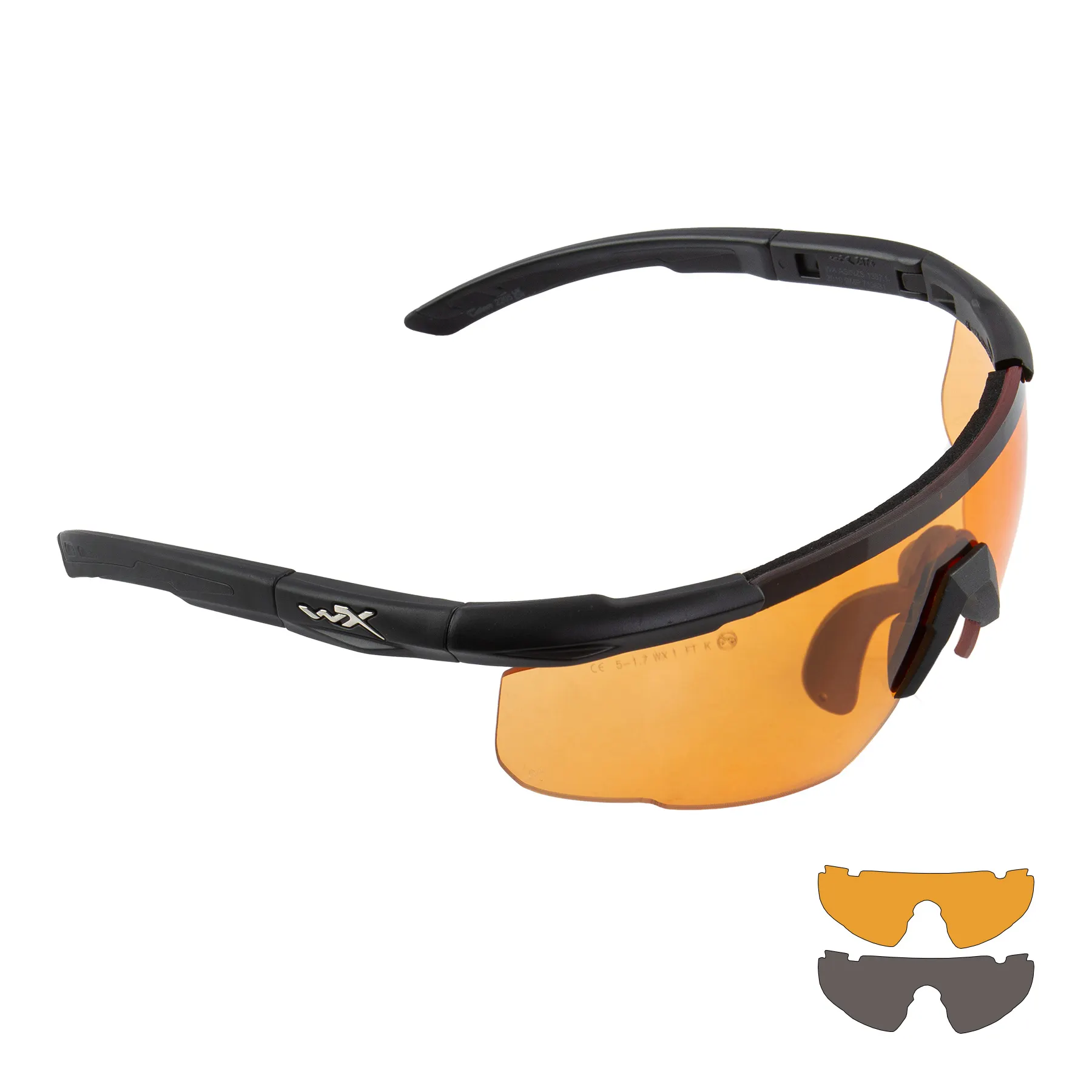 WileyX Saber Advanced Goggles, Grey/Light Rust Lens