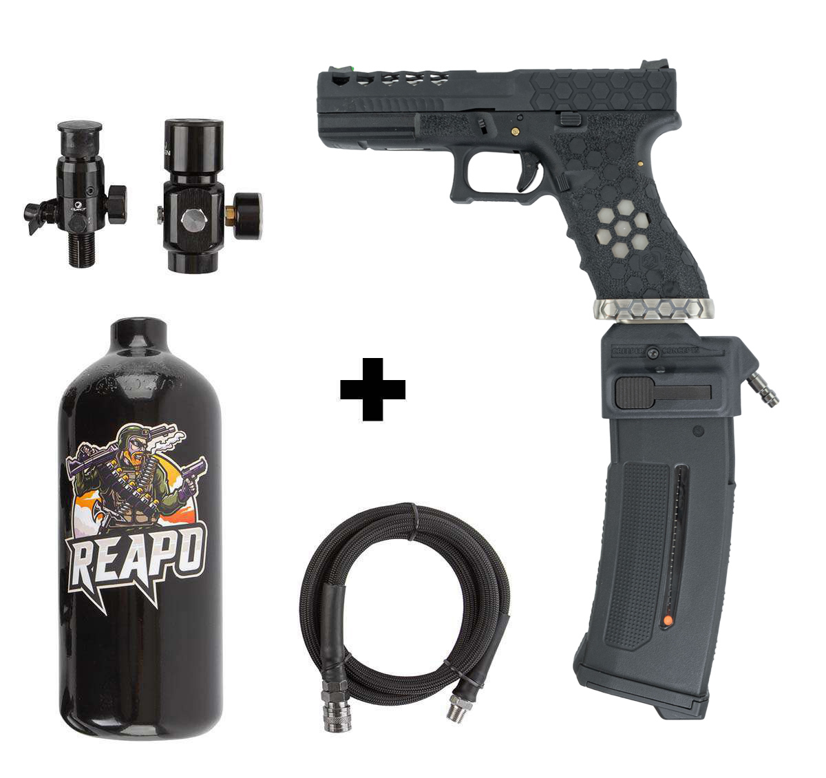HPA Set SAC VX0101 + Bottle + Creeper HPA US Softair Pistole