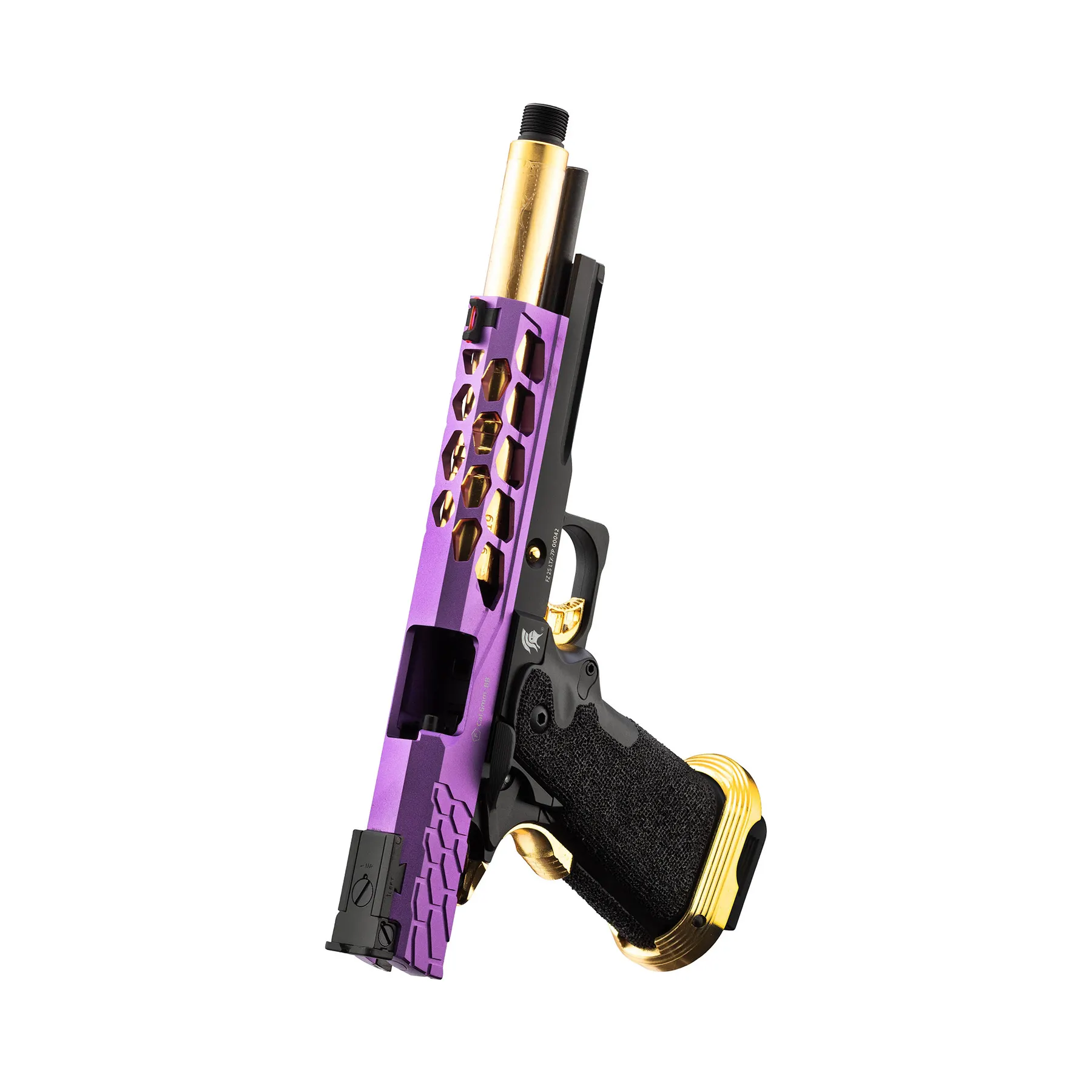 Lancer Tactical LTX-7B Stryk Hi-Capa GBB Softairpistole, Purple & Gold