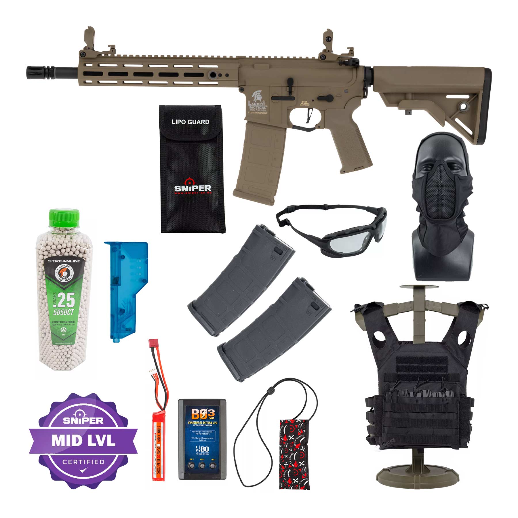 Einsteiger Set #2 - Lancer Hellion M-Lock 10" Gen 3 w/ Nebula ETU (S)AEG, Dark Earth