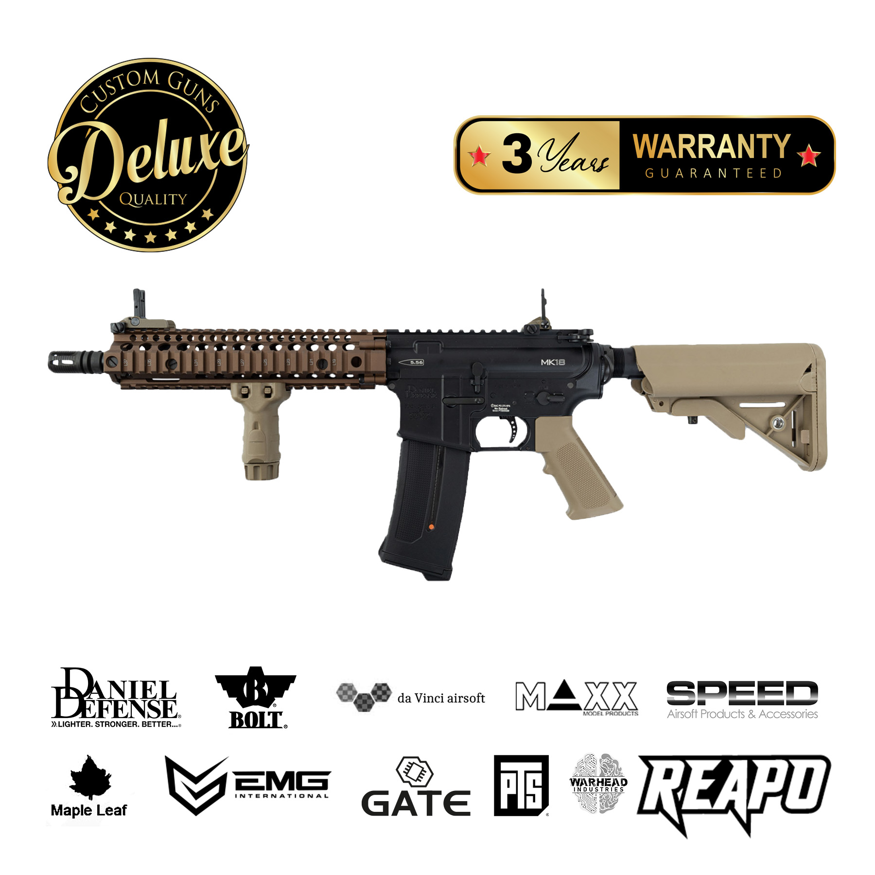 SAC Custom Daniel Defense MK18, new Gen 2023 Dualtone, (S)AEG
