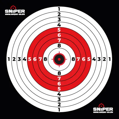 Zielscheiben 14x14cm, Sniper Target red, 100 Stück