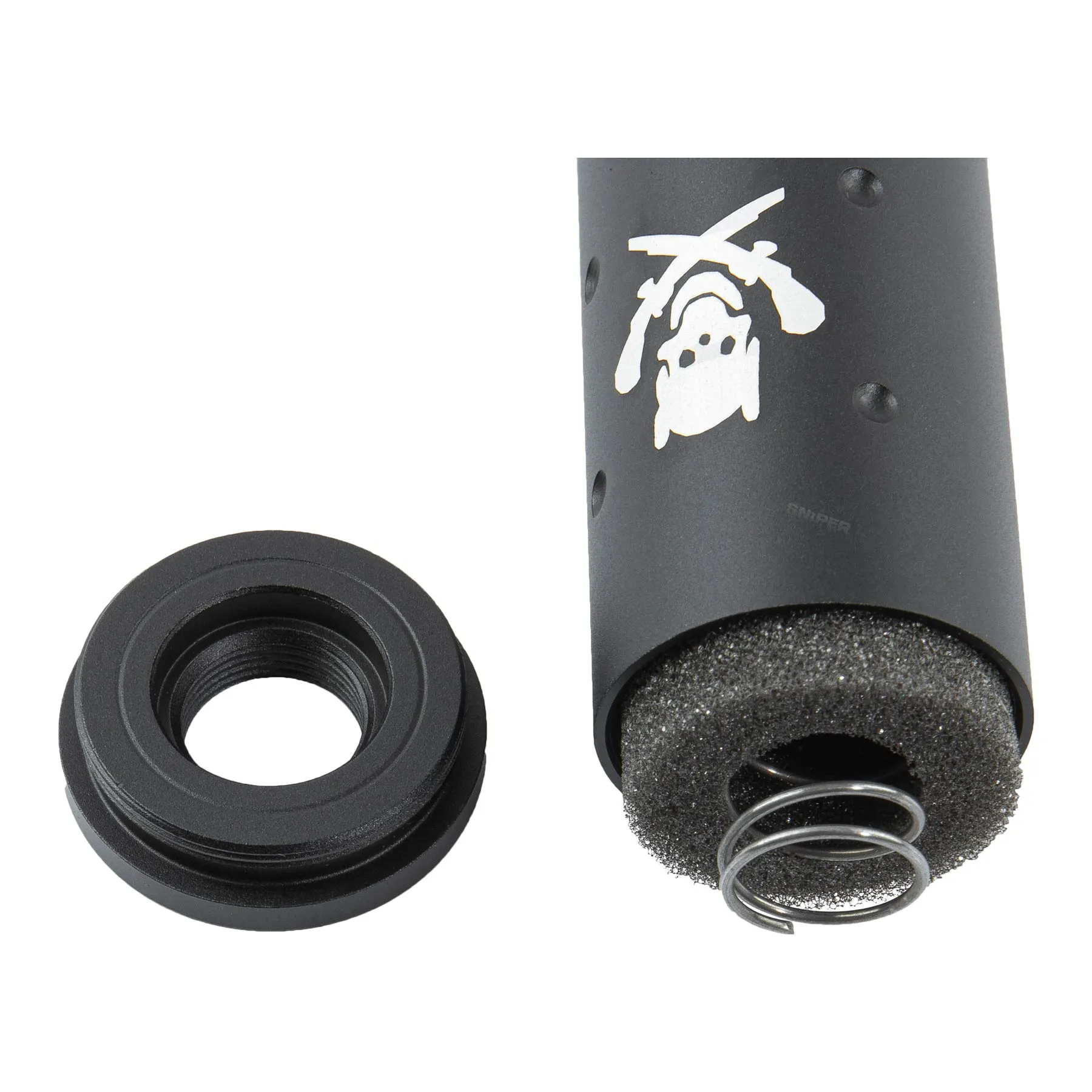 130mm Skull Stubby Silencer CW, Black 130mm Skull Stubby Silencer CW, Black