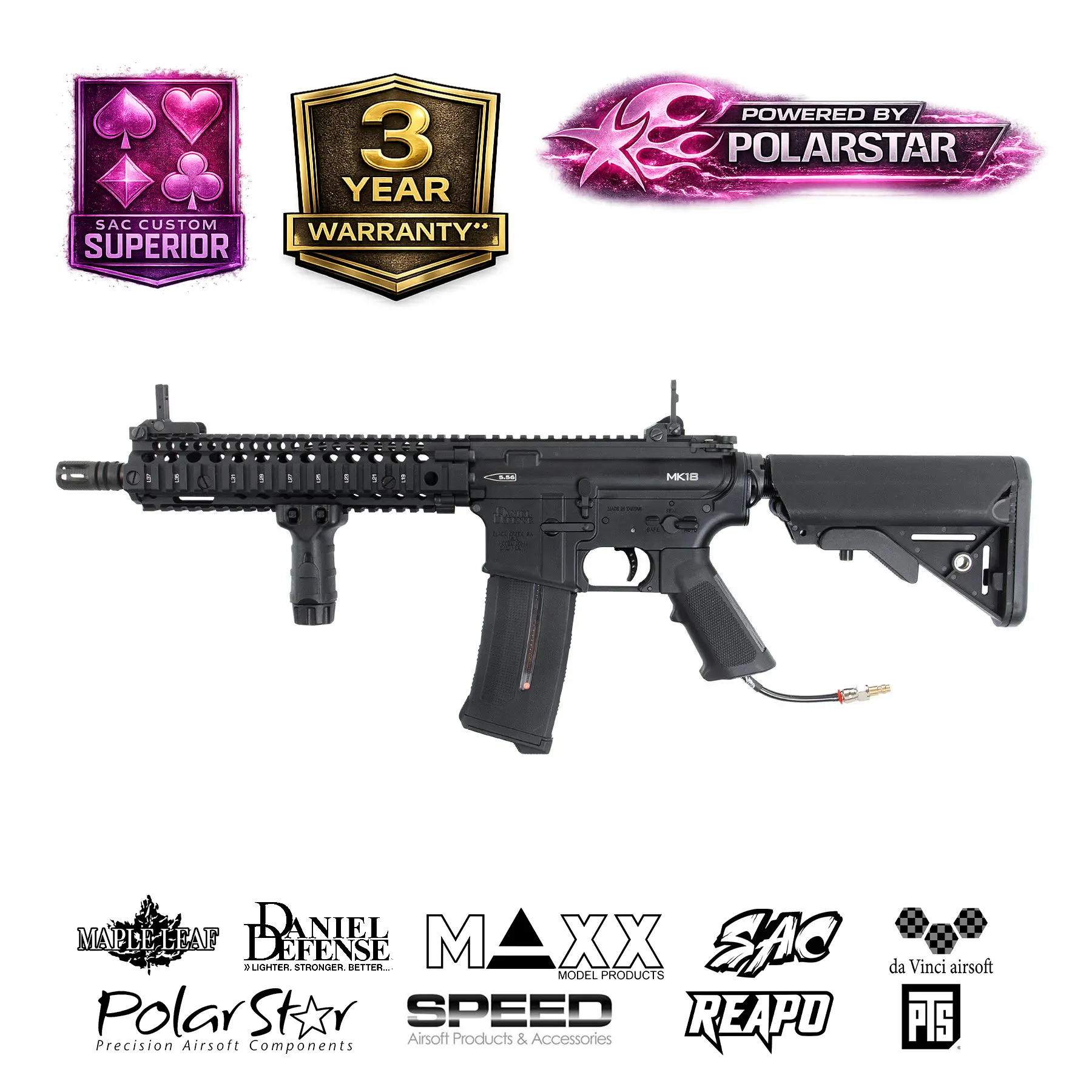 SAC x Polarstar Daniel Defense MK18, HPA, Black