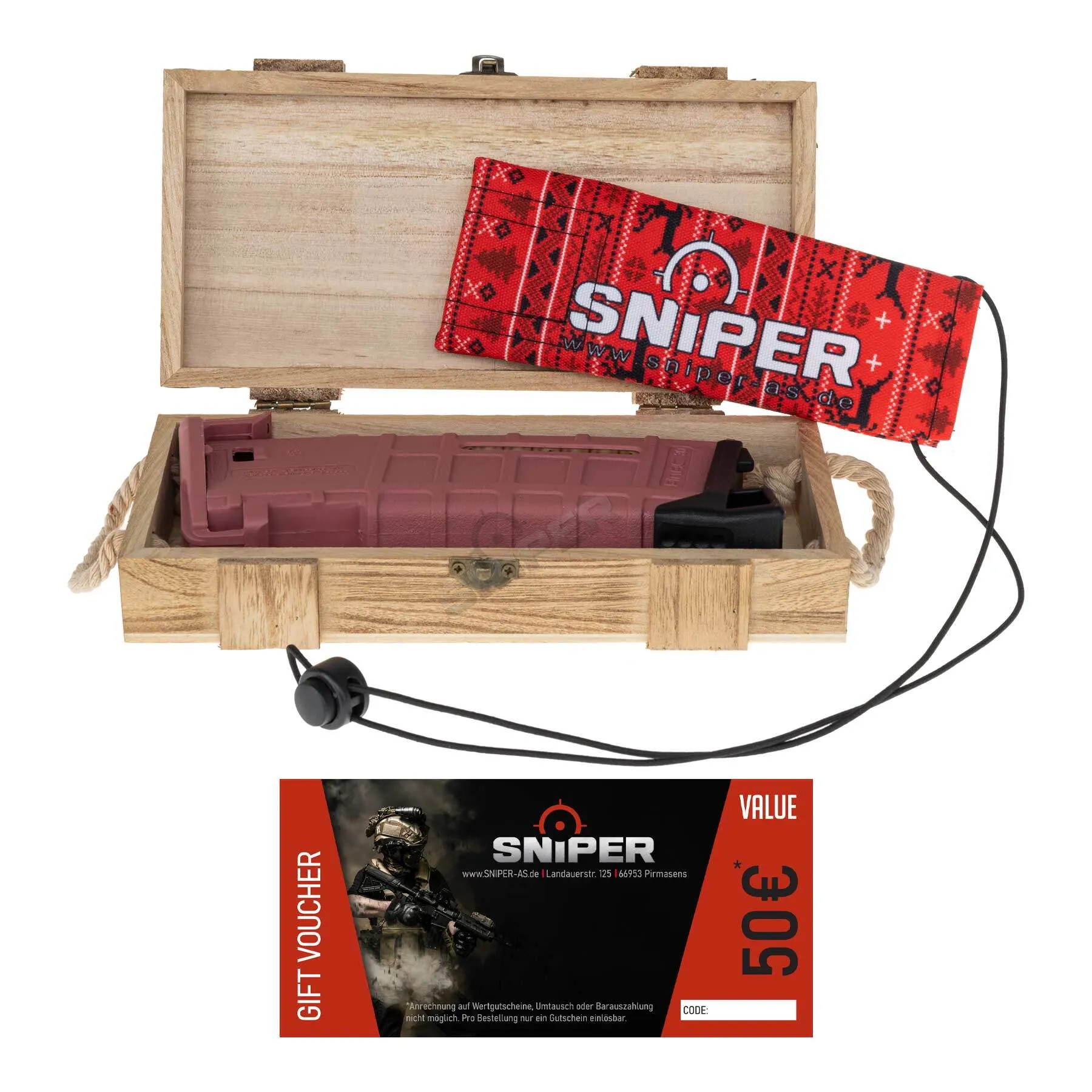 Christmas Box Deals - Sniper 50€ Gutschein & Laufsocke, Pink Christmas Box Deals - Sniper 50€ Gutschein & Laufsocke, Pink