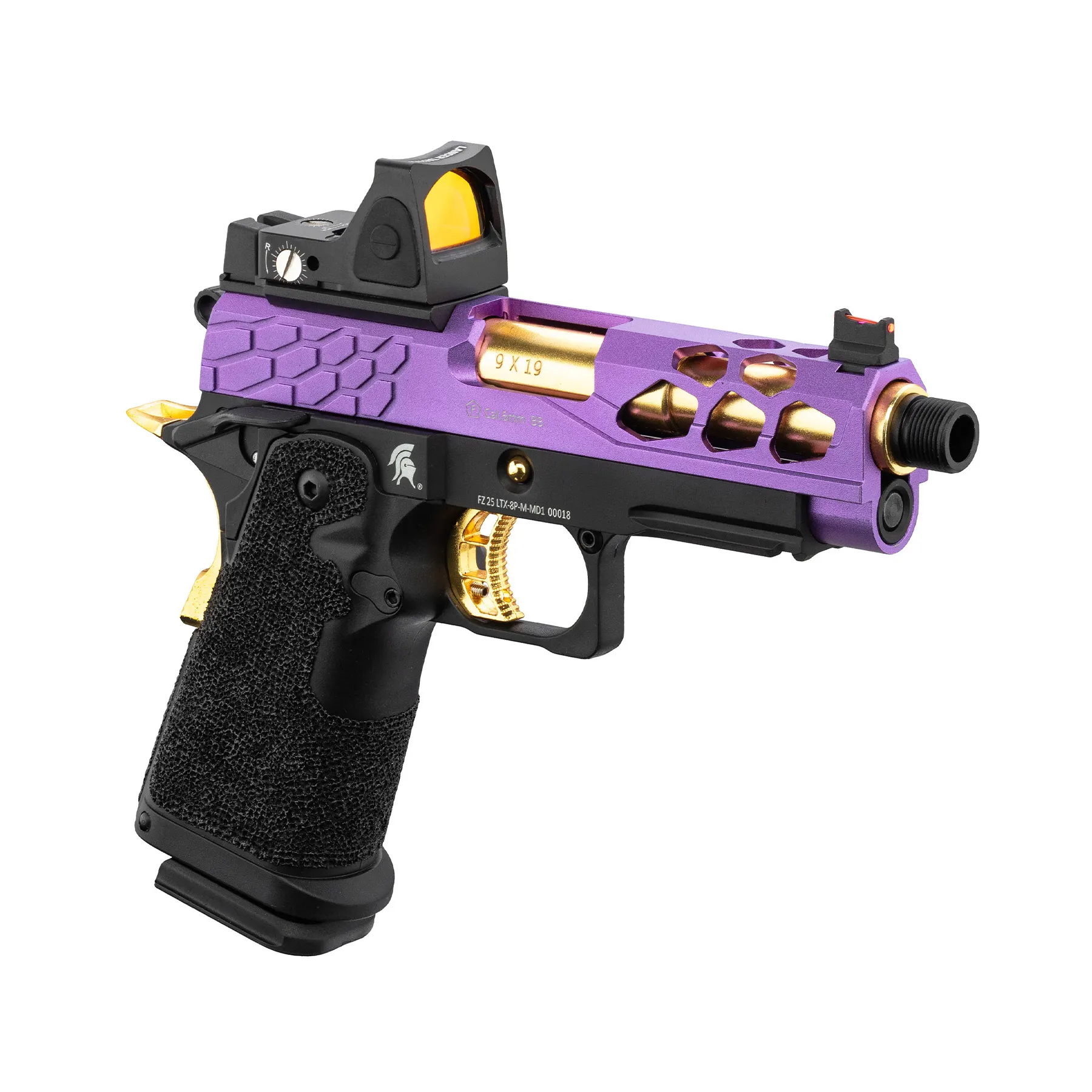 Bundle Deal - Lancer Tactical LTX-7B Stryk RMR Hi-Capa GBB Softairpistole, Purple