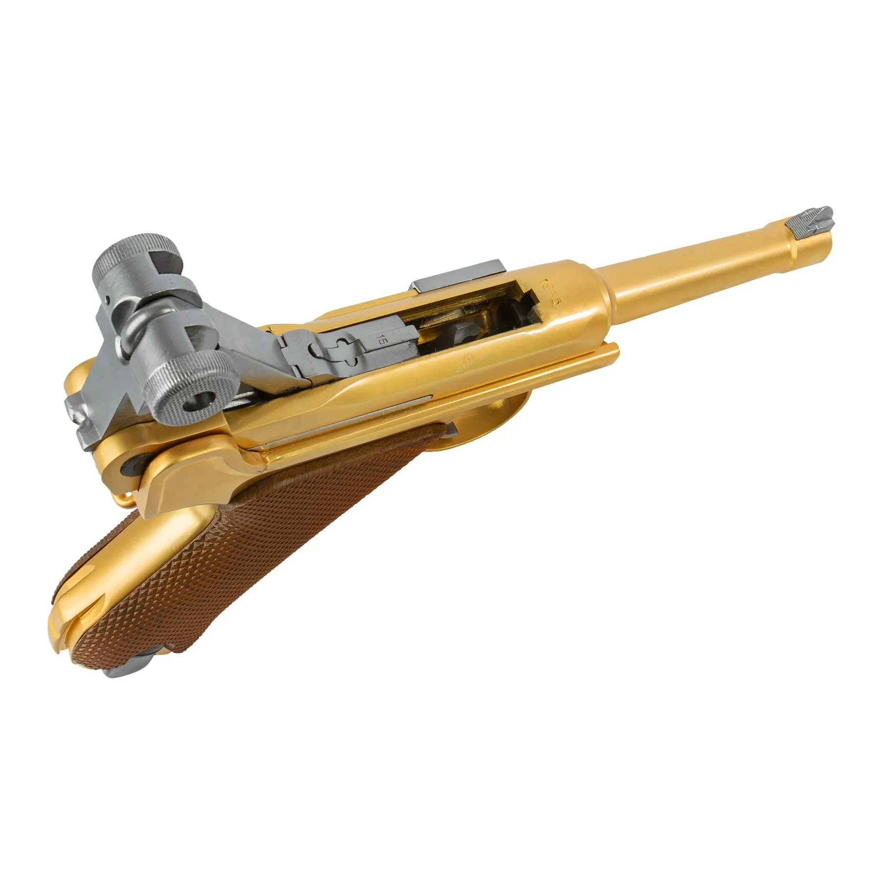WE P08 Full Metal Gold GBB Softair Pistole