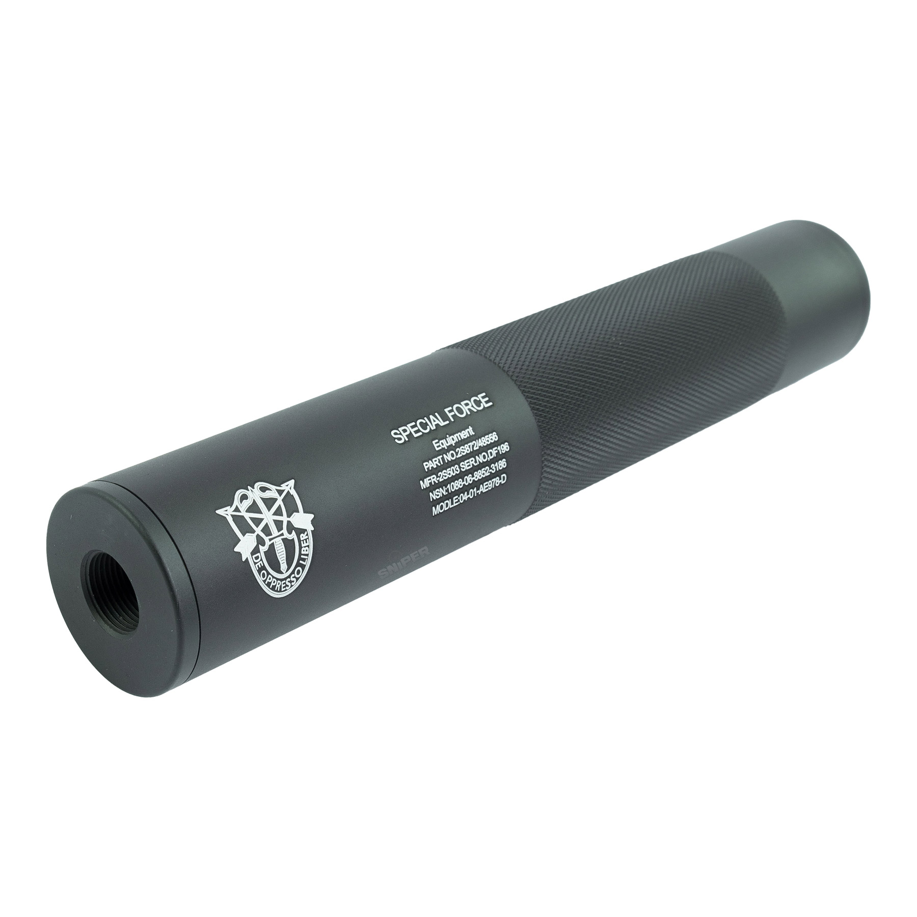 Special Forces Silencer, 197mm 14mm CW/CCW, Black