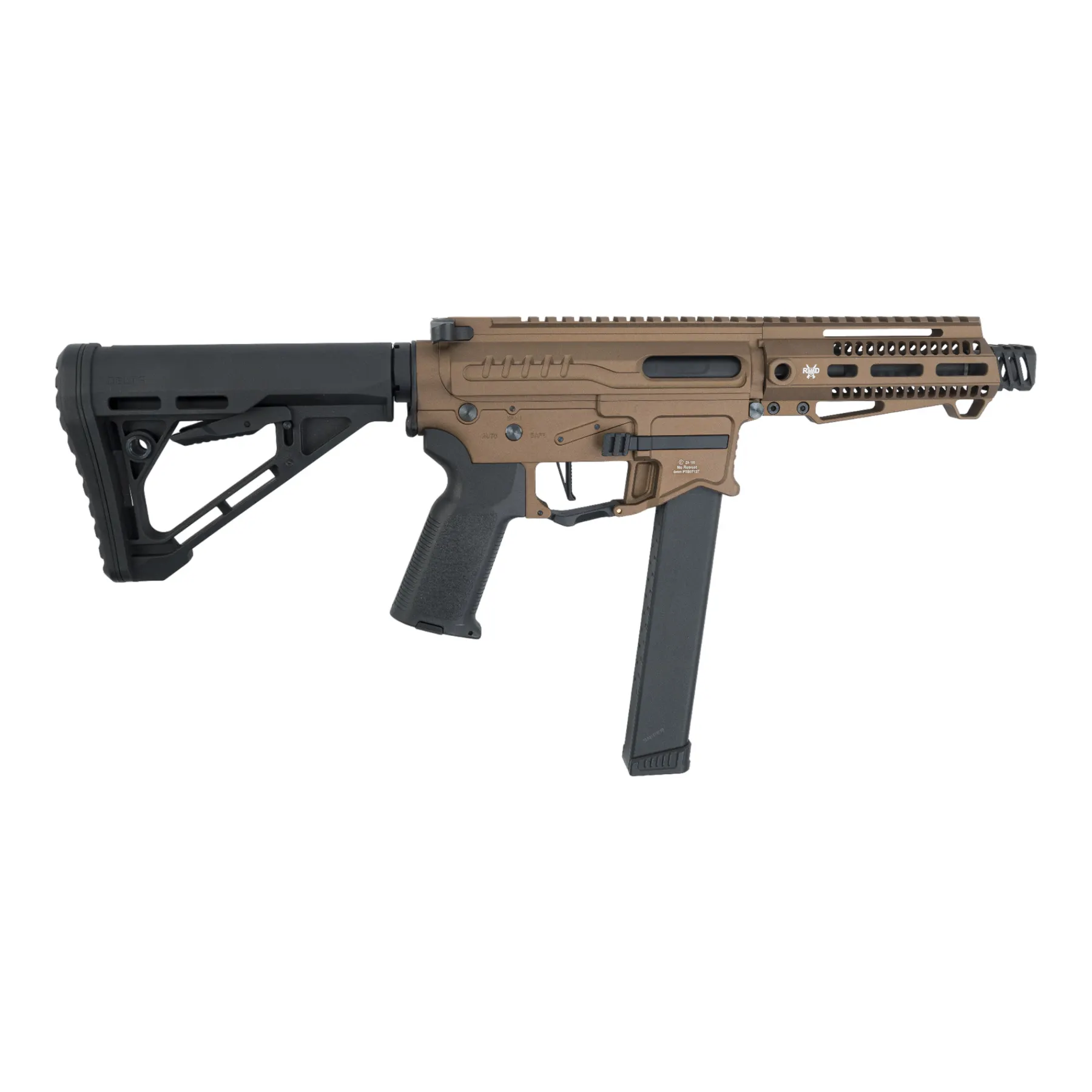 Zion Arms PW9 M-Lok 6" (S)AEG, Chocolate