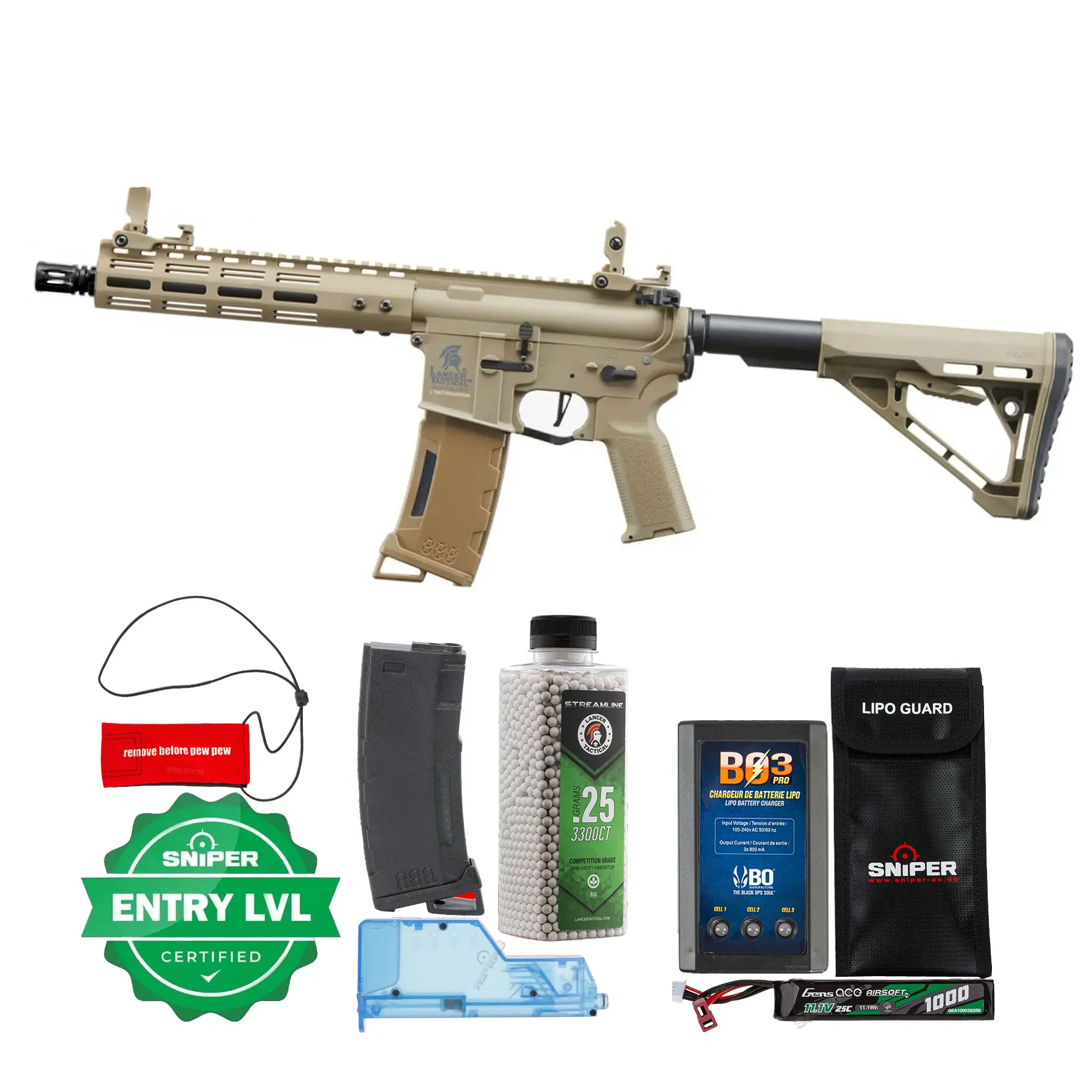 Einsteiger Set #1 - Lancer Archon Gen3 ETU M-Lok 9" M4 (S)AEG, Tan