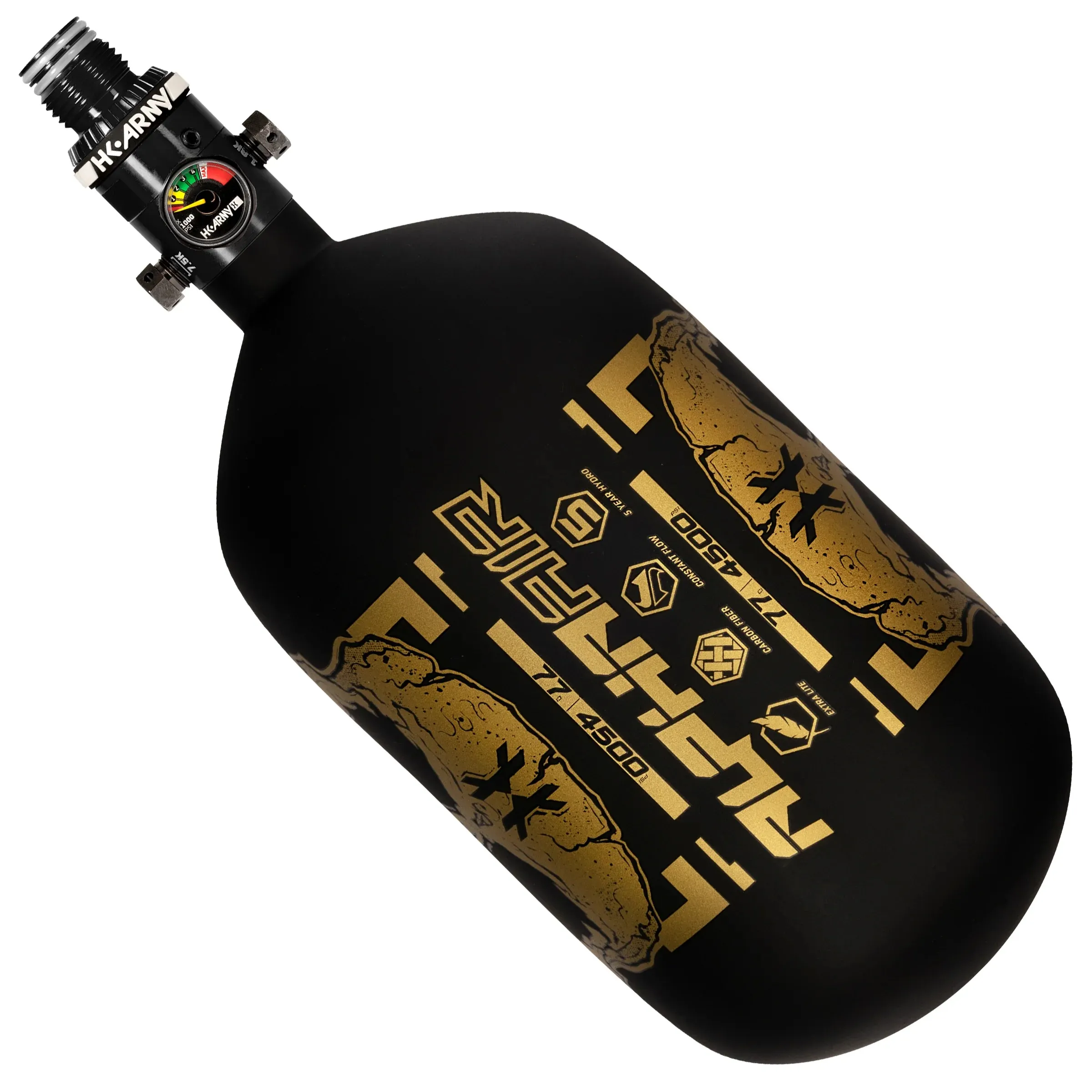 HK Army Alpha Air Carbon Fiber Tank w/ Regulator 77/4500, Doom Midas HK Army Alpha Air Carbon Fiber Tank w/ Regulator 77/4500, Doom Midas