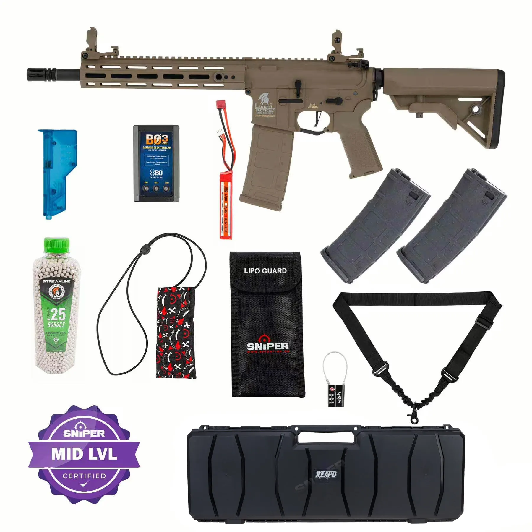 Einsteiger Set #4 - Lancer Hellion M-Lock 10" Gen 3 w/ Nebula ETU (S)AEG, Dark Earth