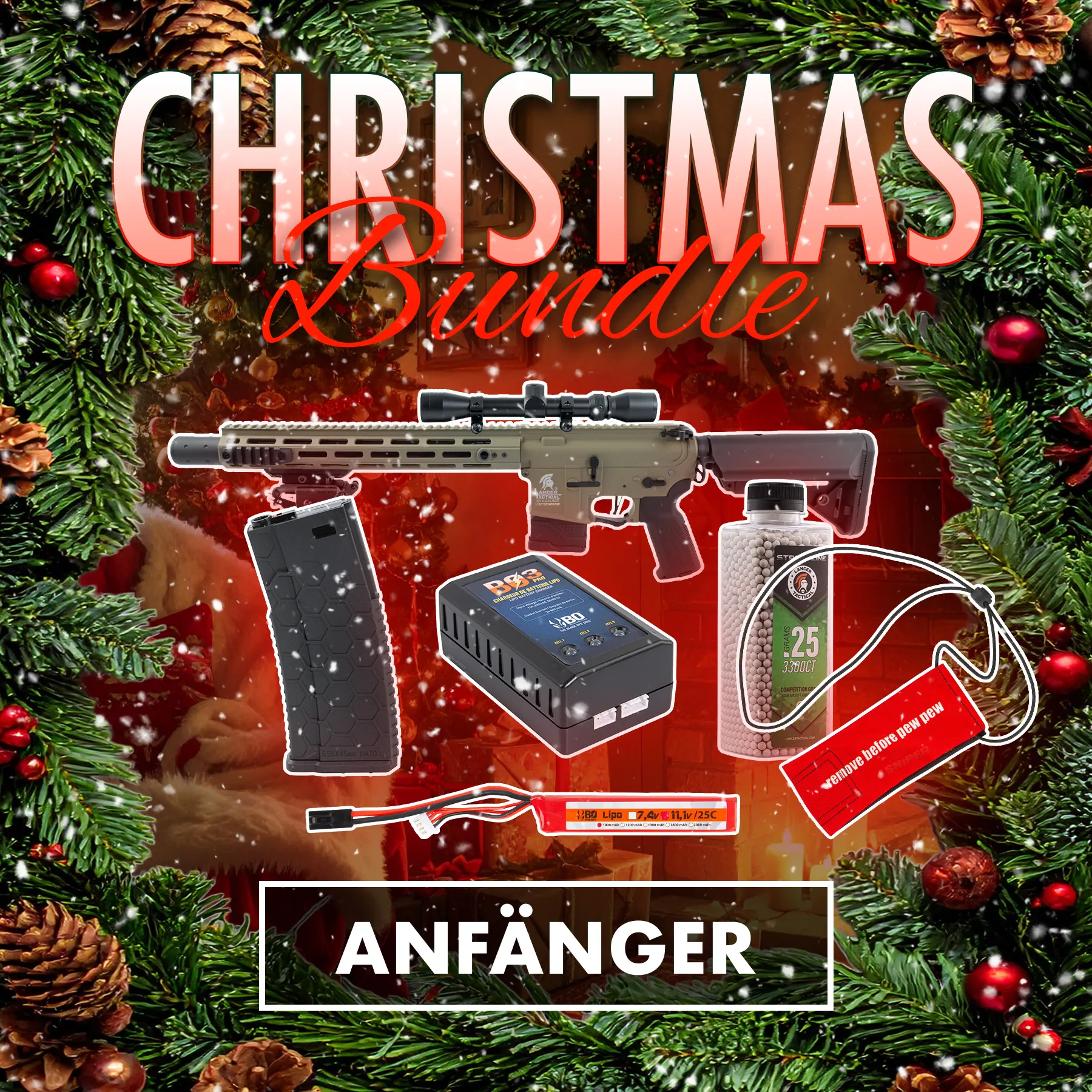 Christmas-Bundle - LT-32 DMR w/ Scope & Bipod (S)AEG, Tan