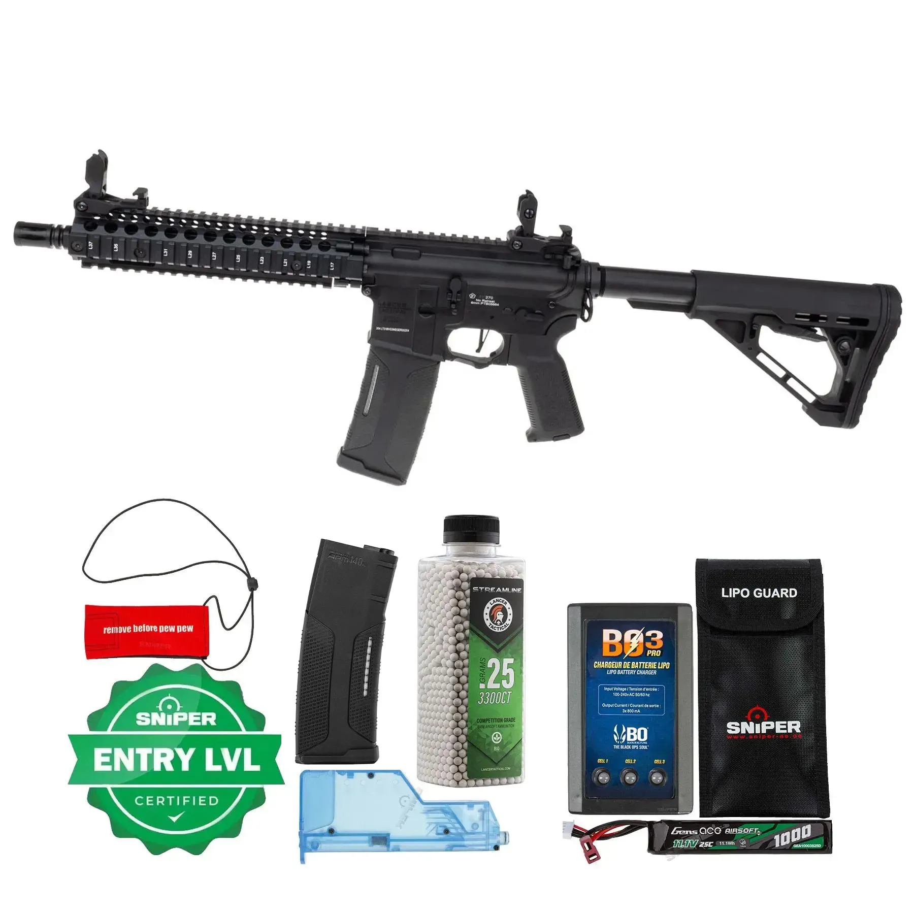 Einsteiger Set #1 - Lancer MK18 Gen3 New Version ETU Full Metal (S)AEG, Black