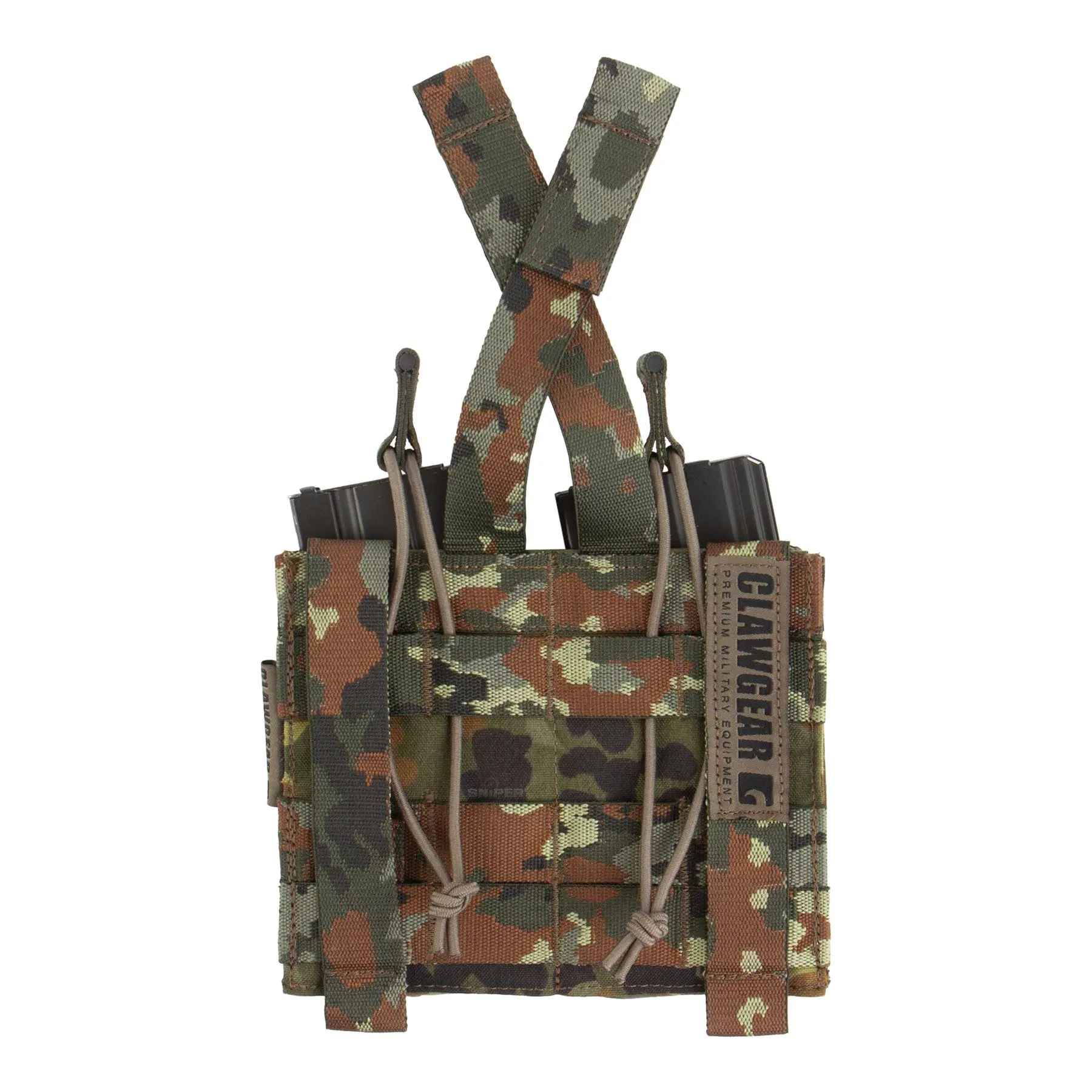 M4 Open Double Mag Pouch Core, Flecktarn