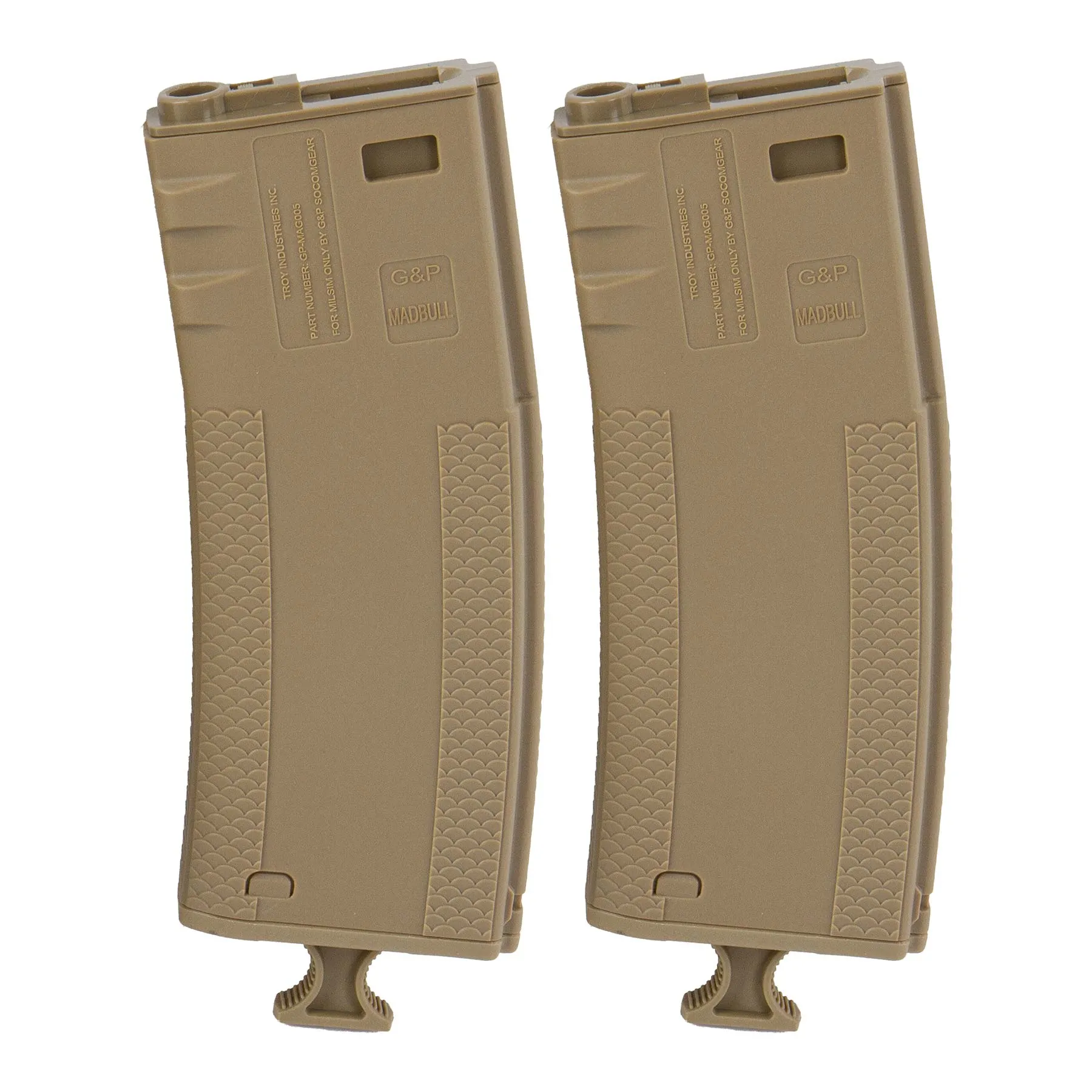 Troy Battle Hi Cap Magazin QP Tan 2 Stück