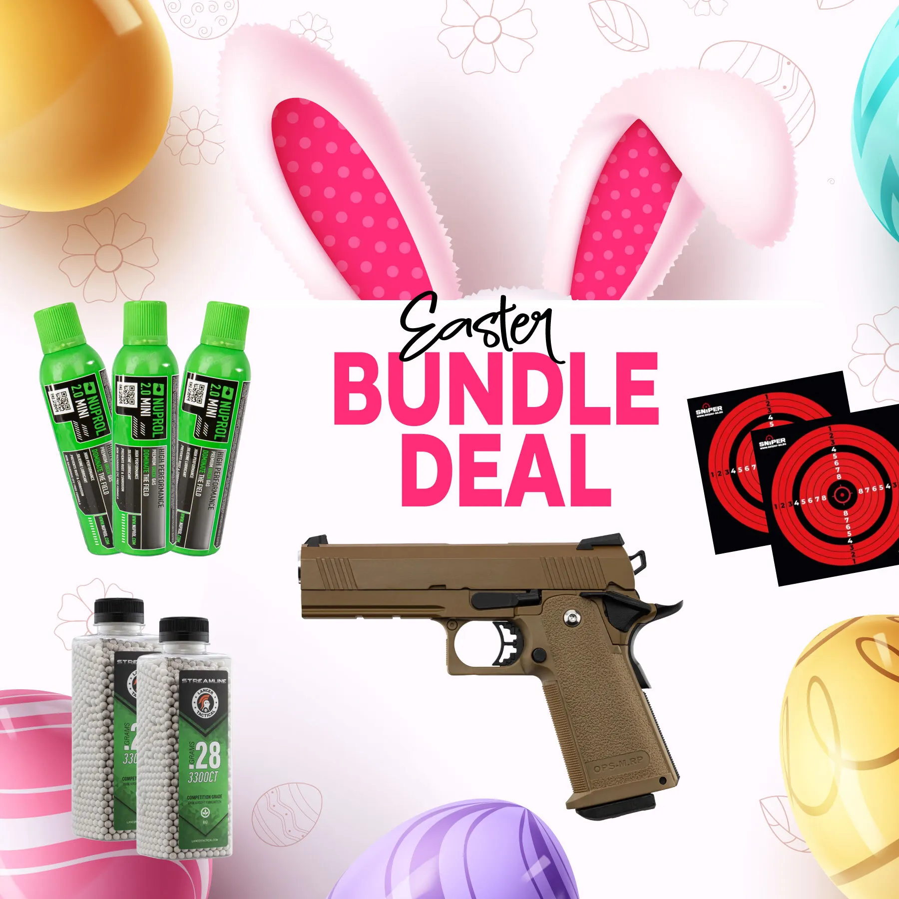 Easter Bundle - GE 3303 Hi-Capa 4.3 Full Metal GBB, Tan