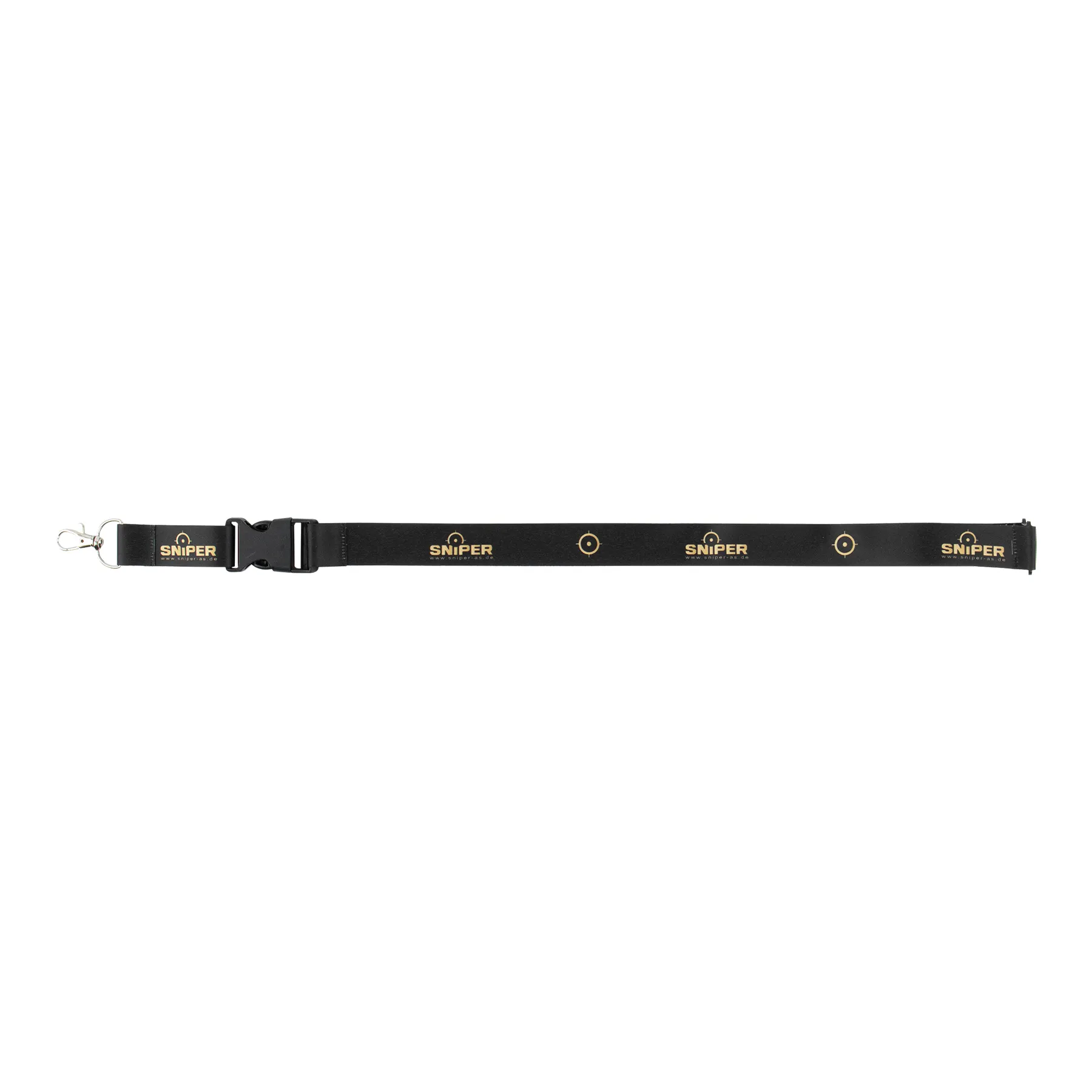 Sniper Lanyard, Schlüsselband 25mm, schwarz gold