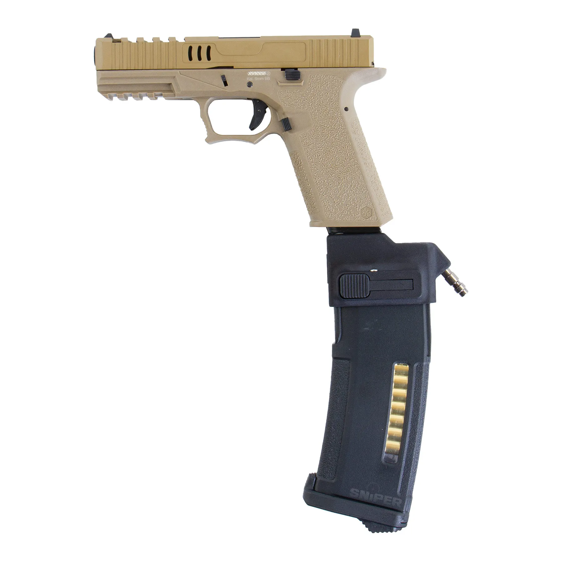 HPA Set SAC VX7 Mod.2 + Bottle + Creeper HPA US Softair Pistole SAC Custom VX7 Mod.2 HPA US Softair Pistole, FDE