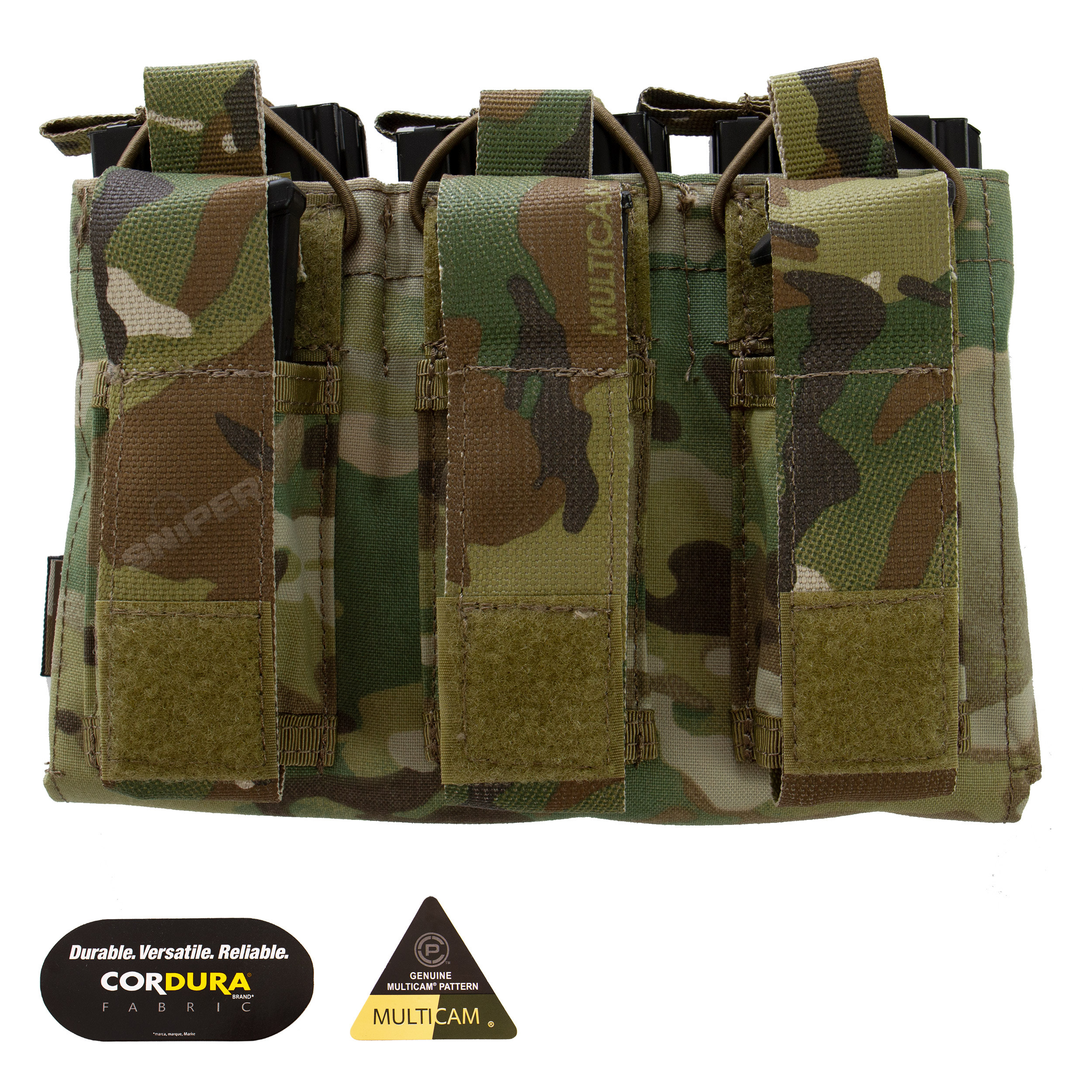 Rifle/ Pistol Triple Open Mag Pouch, Multicam
