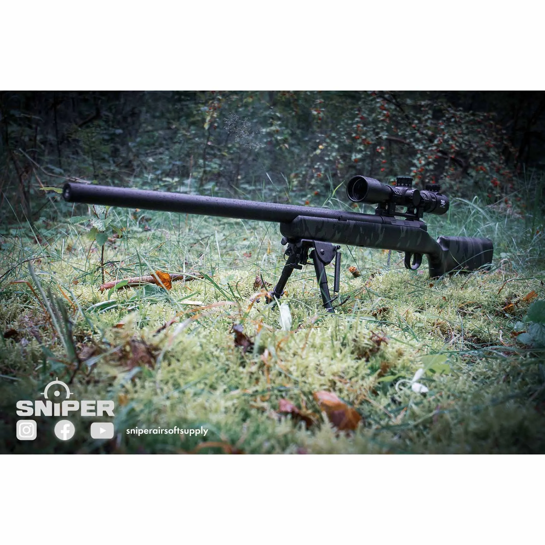 High Power 3,4J Barrett Bolt Action Sniper, Black