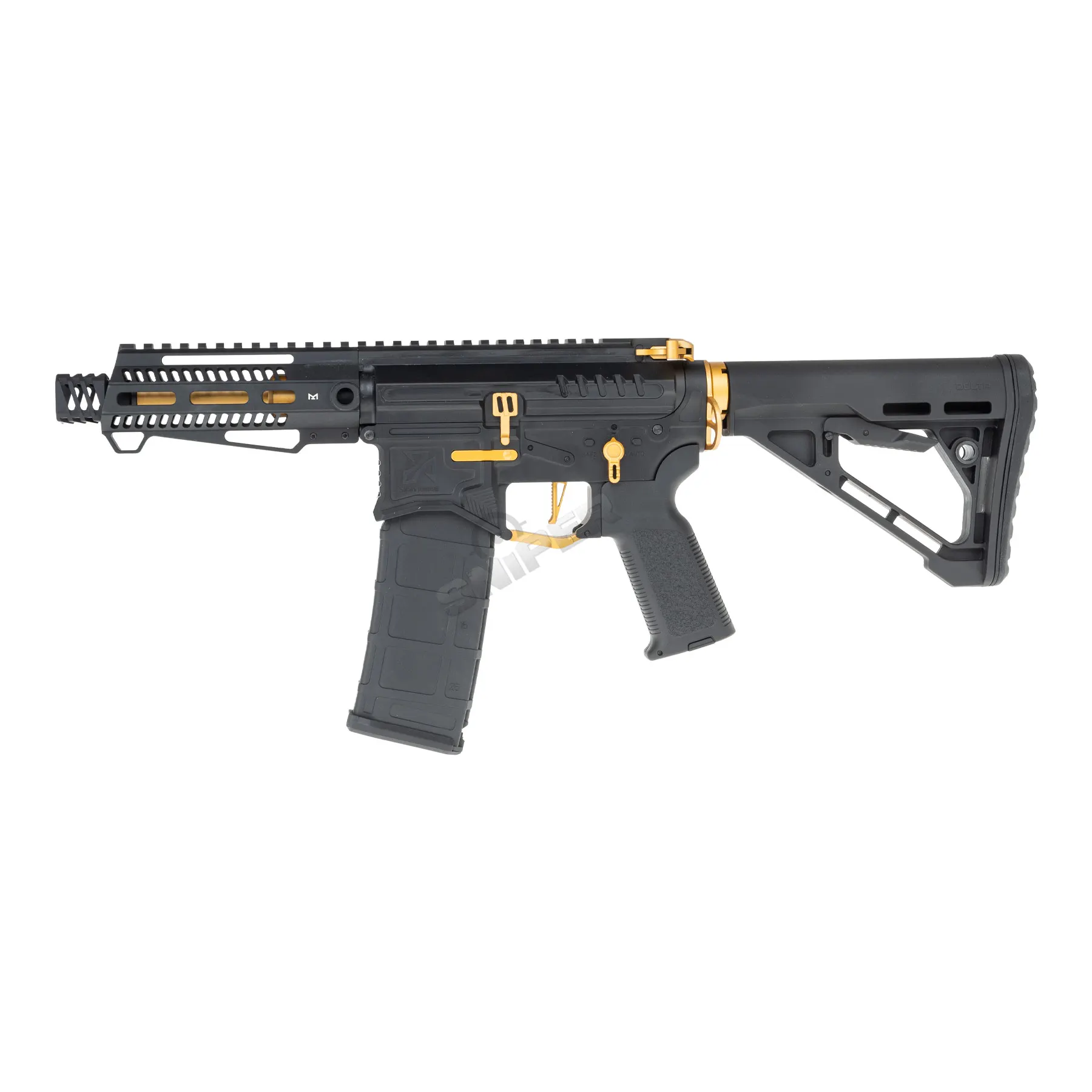 Zion Arms PW9 M4 M-Lok 6" (S)AEG, Black/Gold Zion Arms PW9 M4 M-Lok 6" (S)AEG, Black/Gold