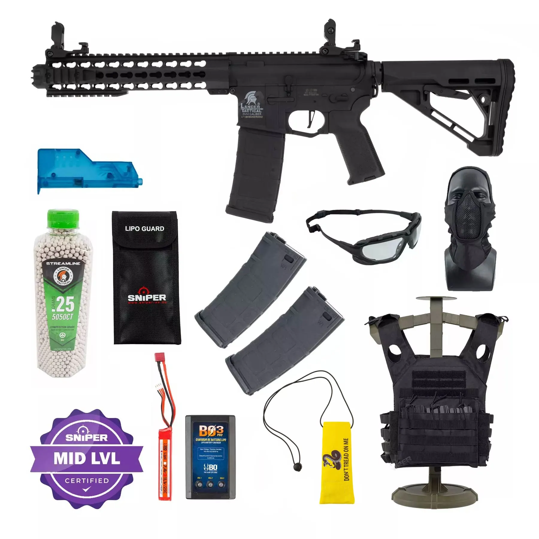 Einsteiger Set #2 - Lancer LT-19 Keymod Gen 3 (S)AEG, Black
