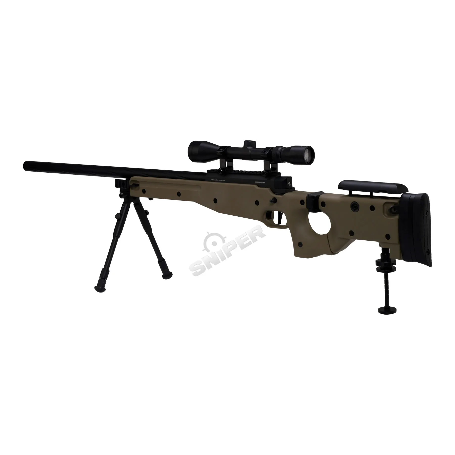 Specna Arms SA-S14 Scharfschützengewehr High-Power w/ Scope & Bipod, Tan Specna Arms SA-S14 Scharfschützengewehr w/ Scope & Bipod, Tan