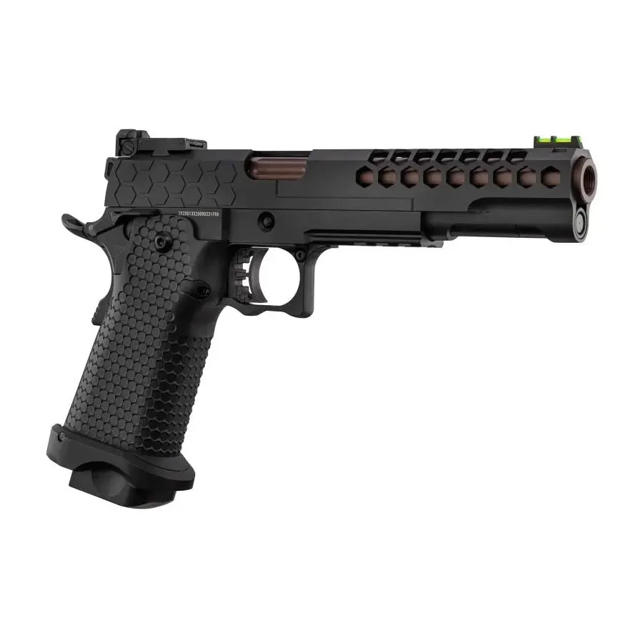 Golden Eagle 6" Hi-Capa Hexcut GBB Airsoft Pistole, Black