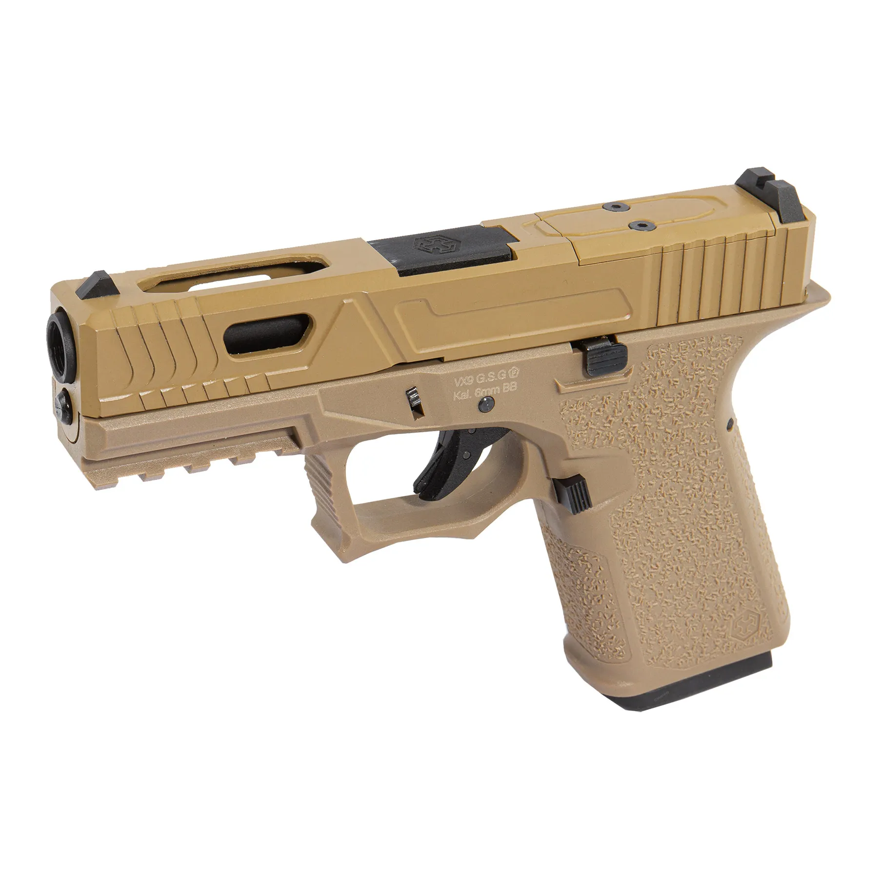 AW Custom VX9 Mod.3 Precut GBB, Softair Pistole FDE