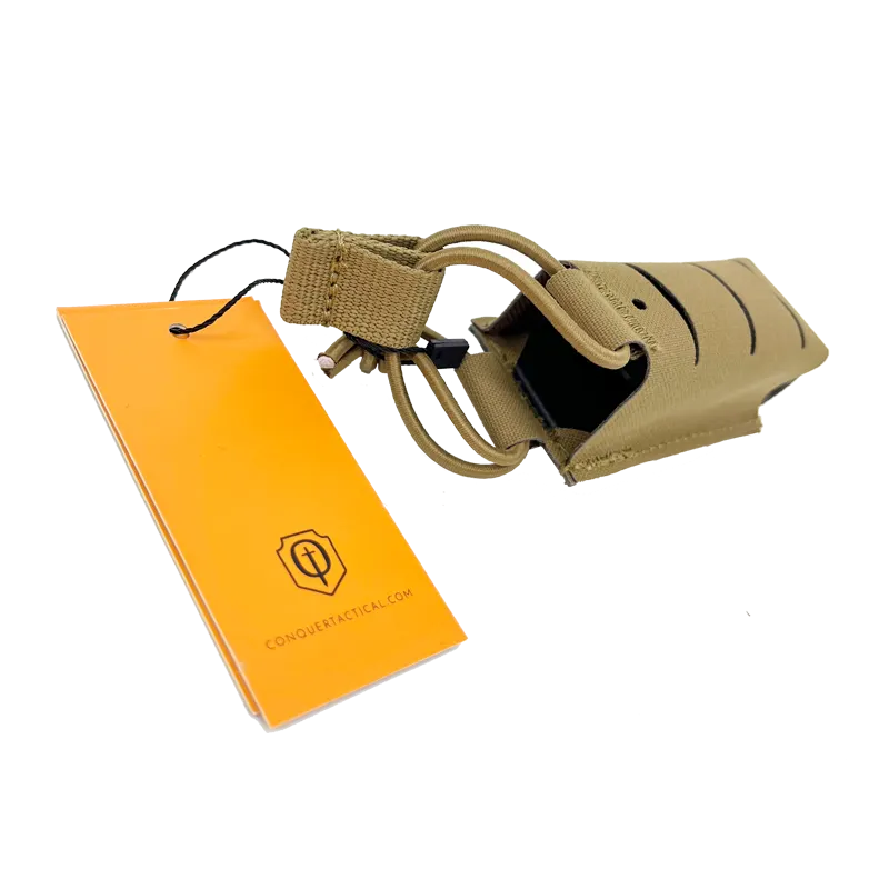 Conquer Laser-Cut Pistol Mag Pouch, Coyote