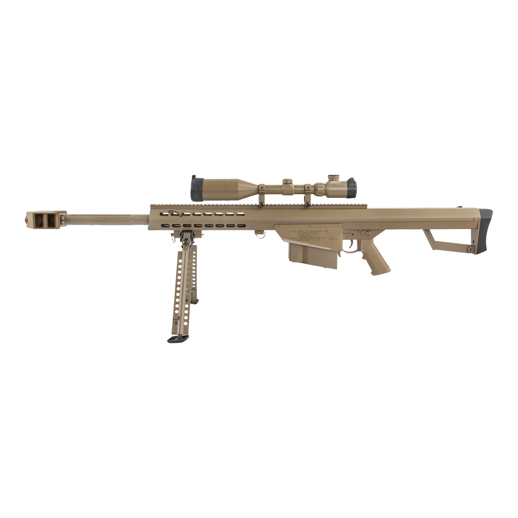 Barrett Licensed M82A1 Sniper Rifle (S)AEG, Tan Barrett Licensed M82A1 Sniper Rifle (S)AEG, Tan