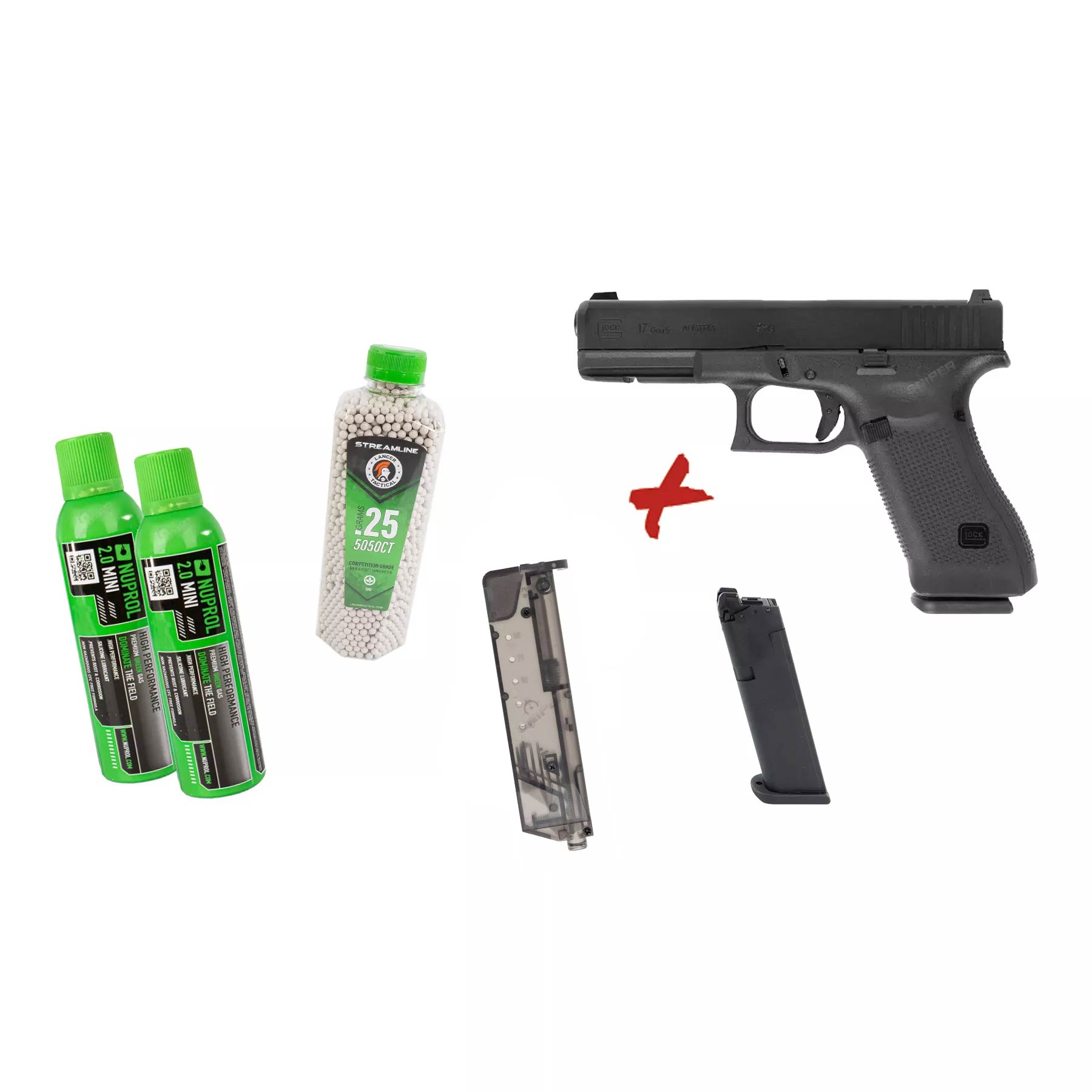 Bundle Deal #2 - Glock 17 Gen 5 GBB Softair Pistole