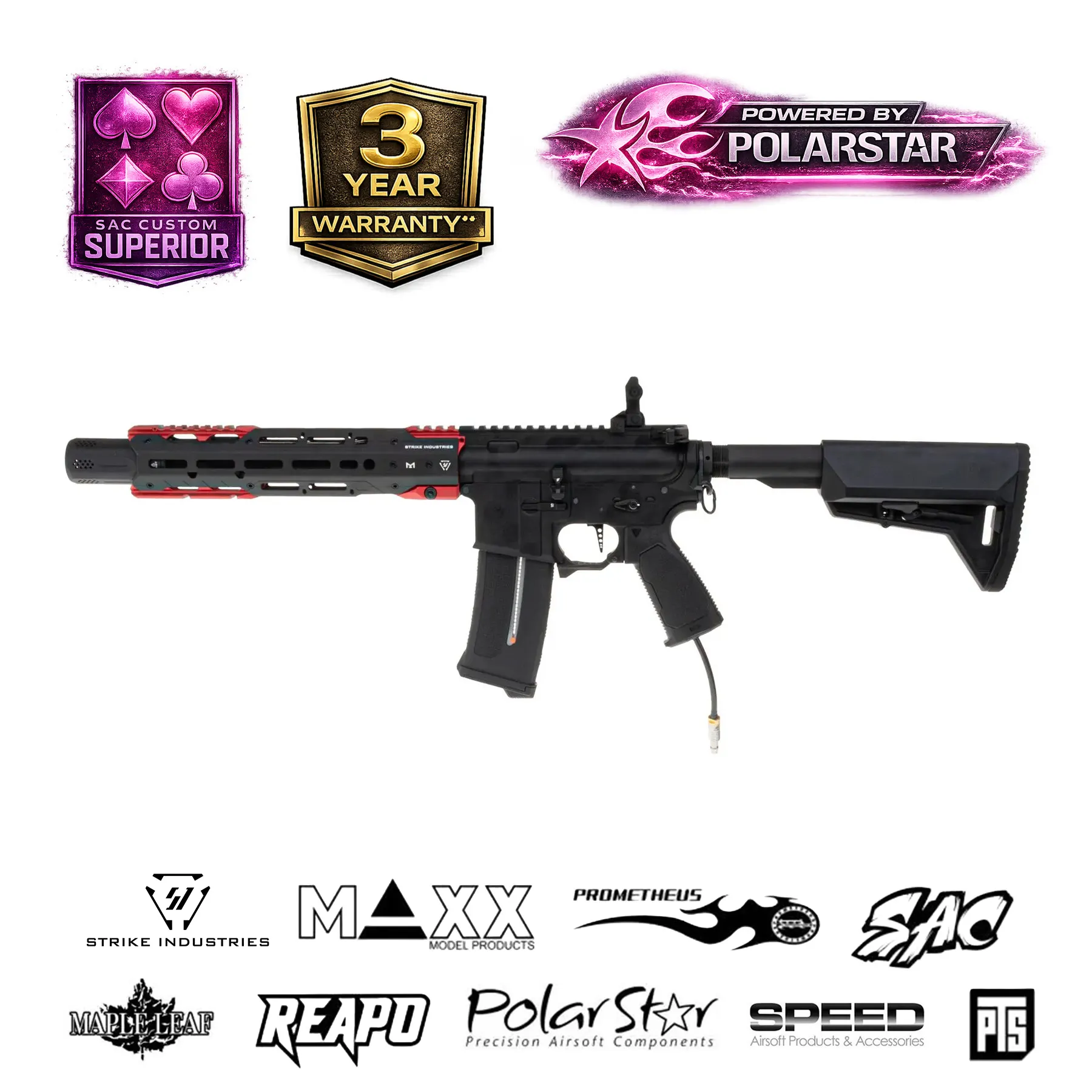 SAC x Fusion F2 Strike Industries Gridlock 11", Black/Red