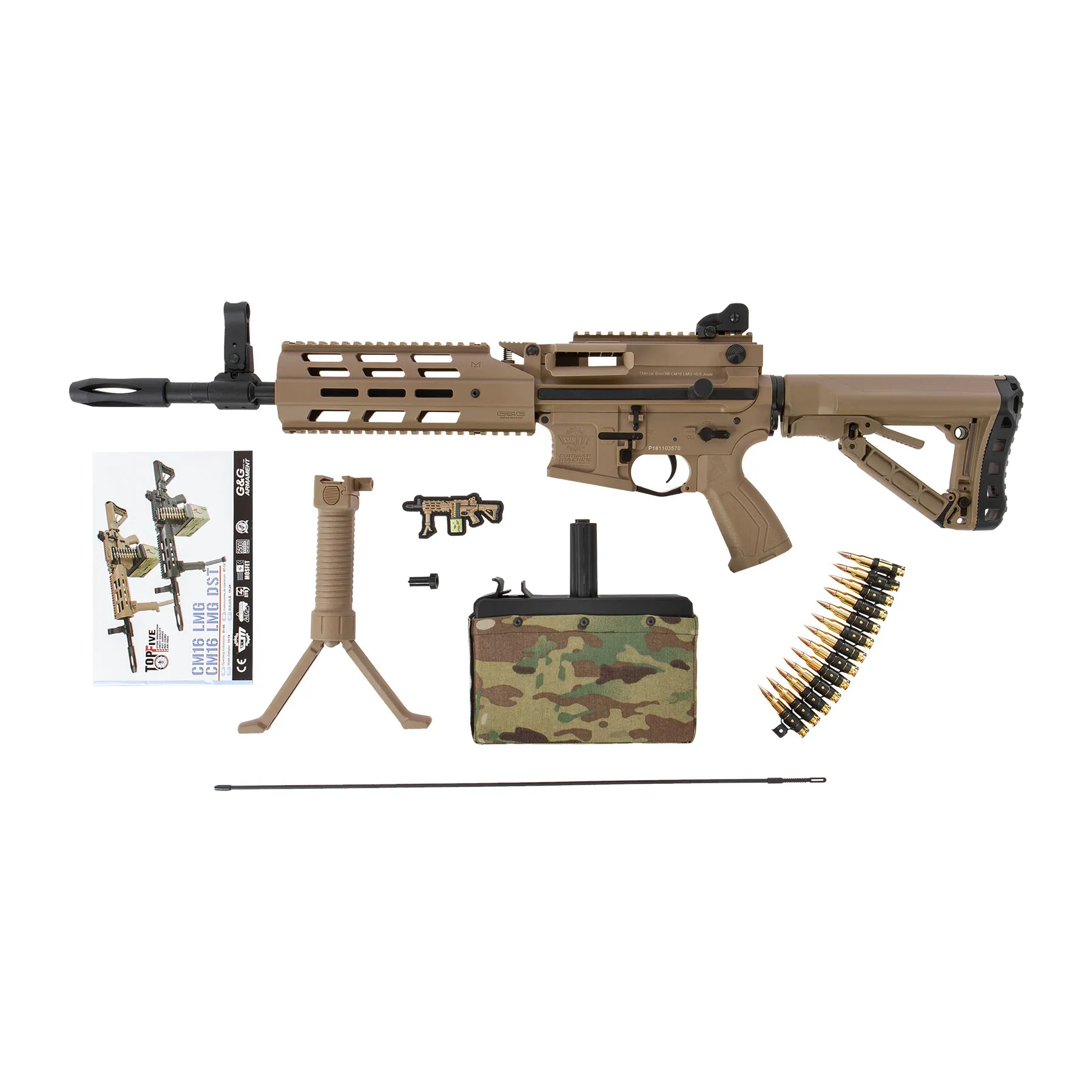 CM16 LMG < 0,5J, AEG Softair Gewehr, Desert