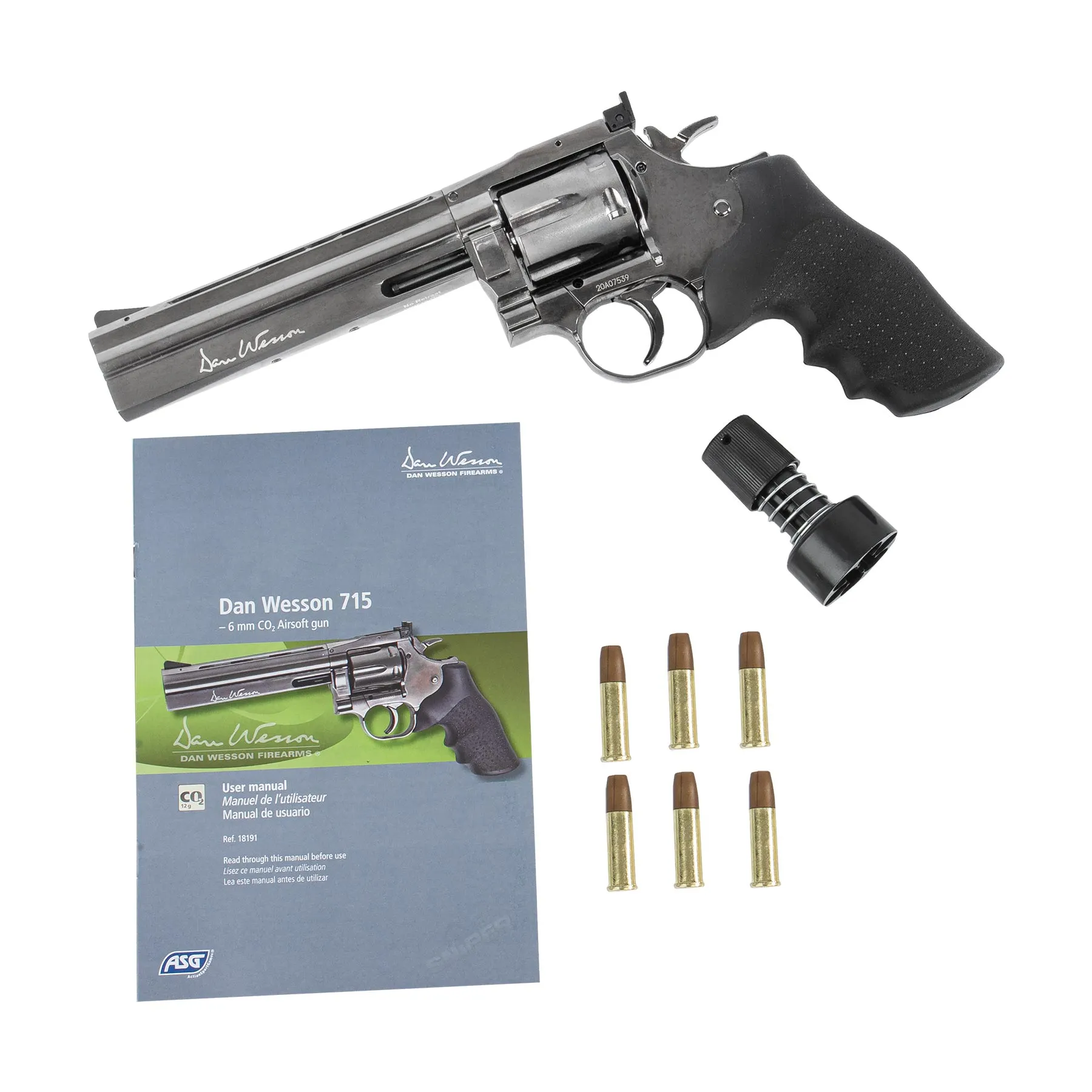 Revolver Dan Wesson 715 6" stahl grau CO²