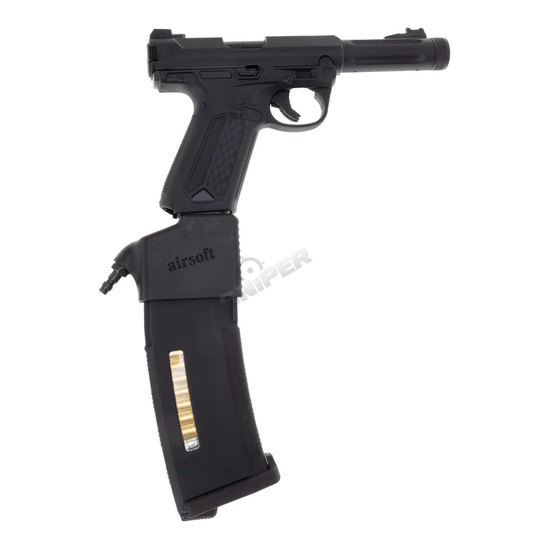 HPA Set Action Army AAP 01 + Bottle + Dominator US + PTS, Black