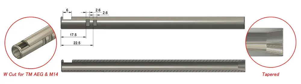 Da Vinci 6.01, 363mm Raizen AEG Inner Barrel Da Vinci 6.01, 275mm Raizen AEG Inner Barrel