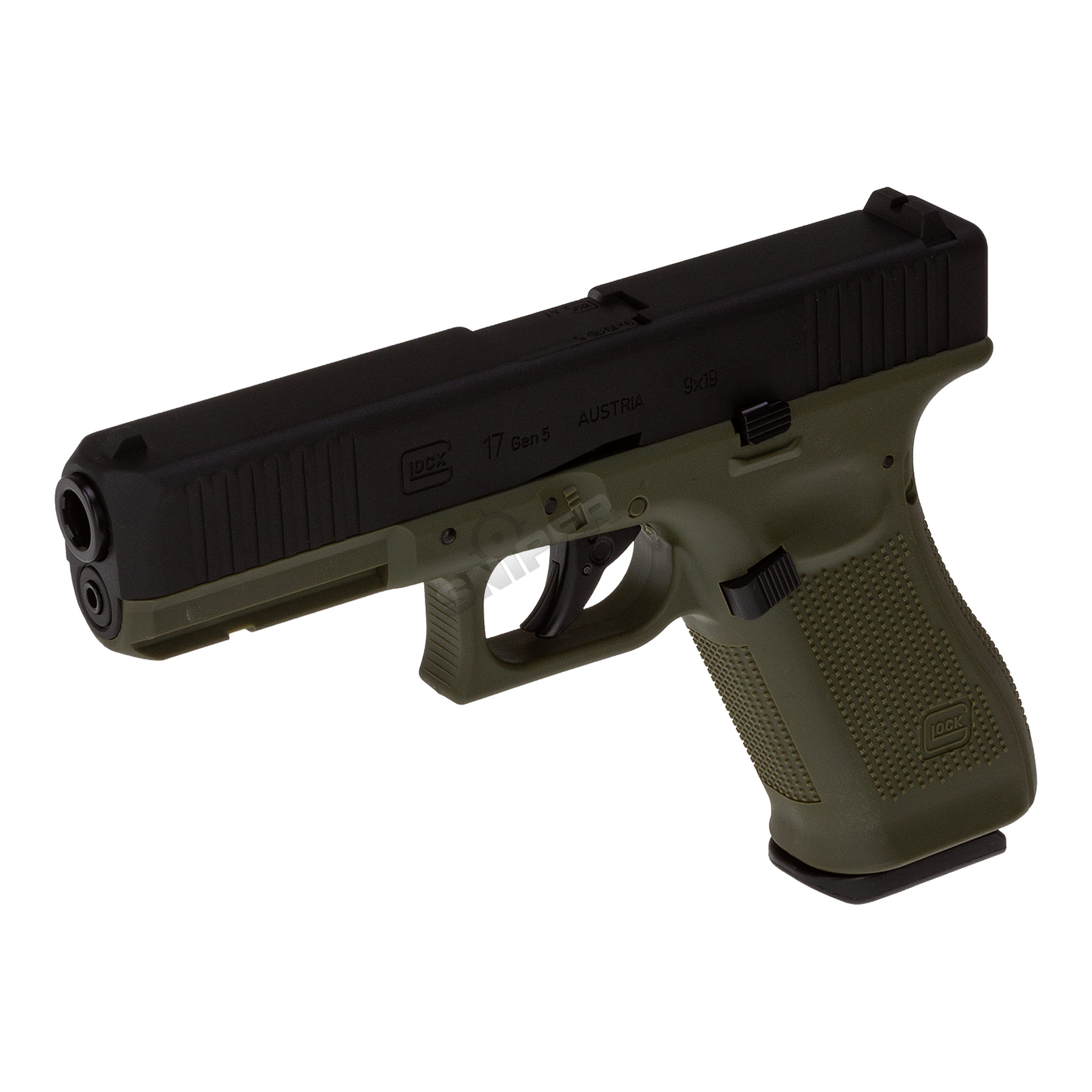 Bundle Deal - Glock 17 Gen 5 GBB Softair Pistole, Black/Green