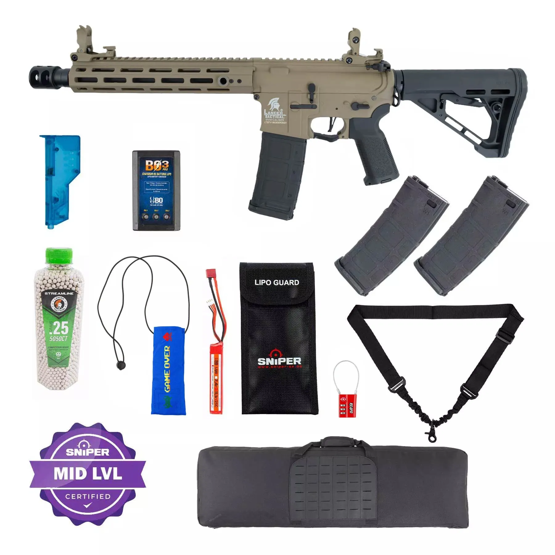 Einsteiger Set #3 - Lancer LT-32 Sparta Gen 3 w/ Nebula ETU (S)AEG, Dualtone